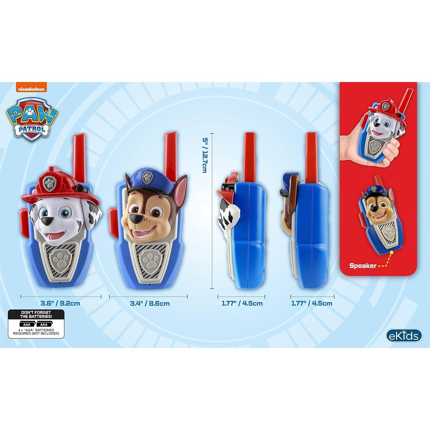Walkie Talkies Paw Patrol eKids para Niños - 2 Unidades