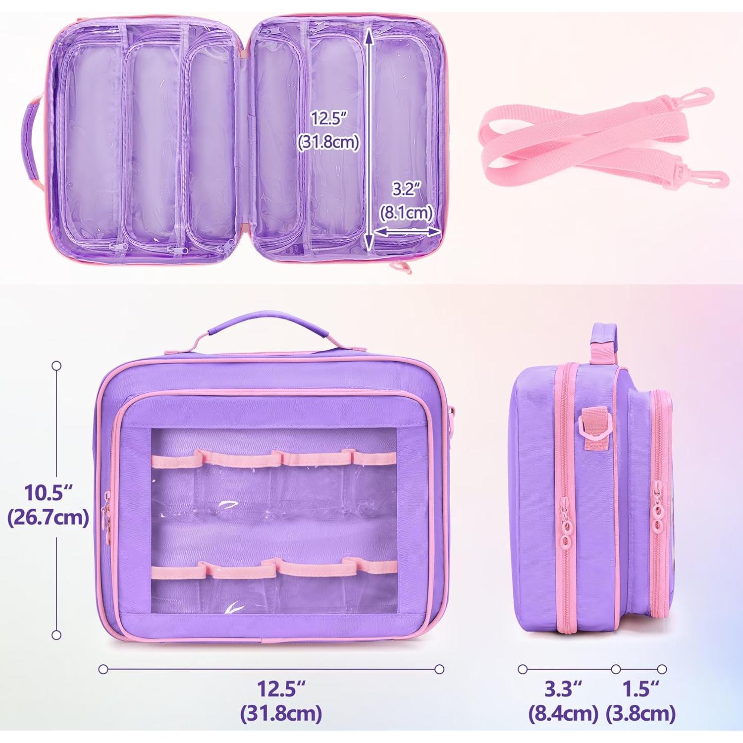 Funda para Muñecas GRAOSO Morado con 7 Bolsillos Transparentes