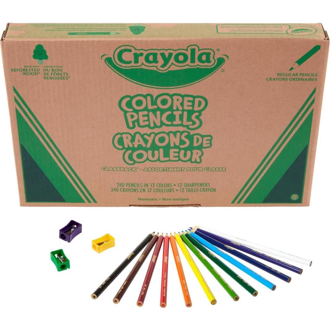 Lápices de Colores Crayola Classpack 240ct con Sacapuntas
