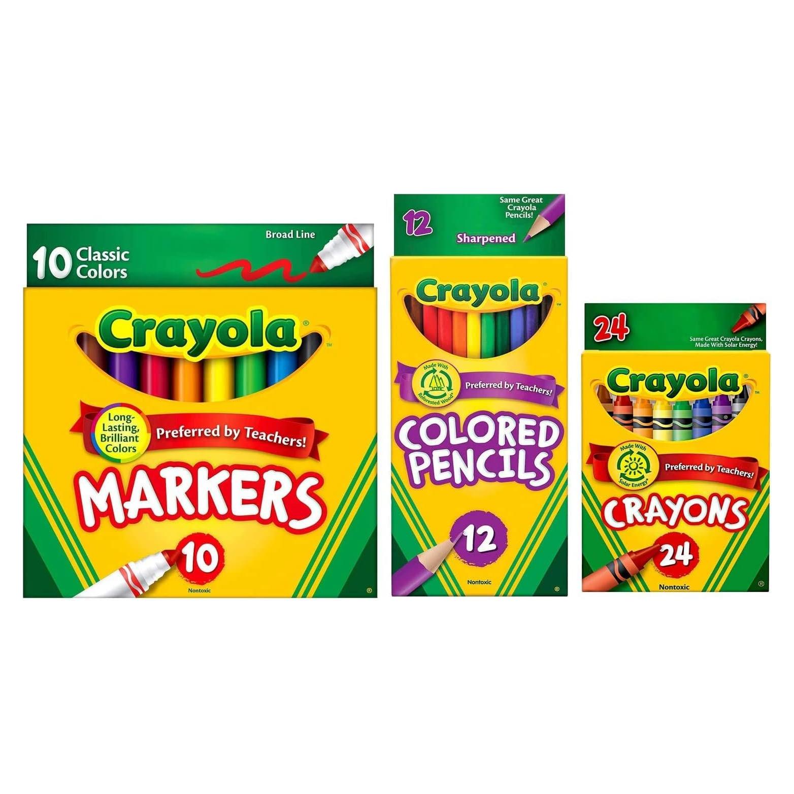 Paquete Clásico Crayola: Crayones, Marcadores y Lápices