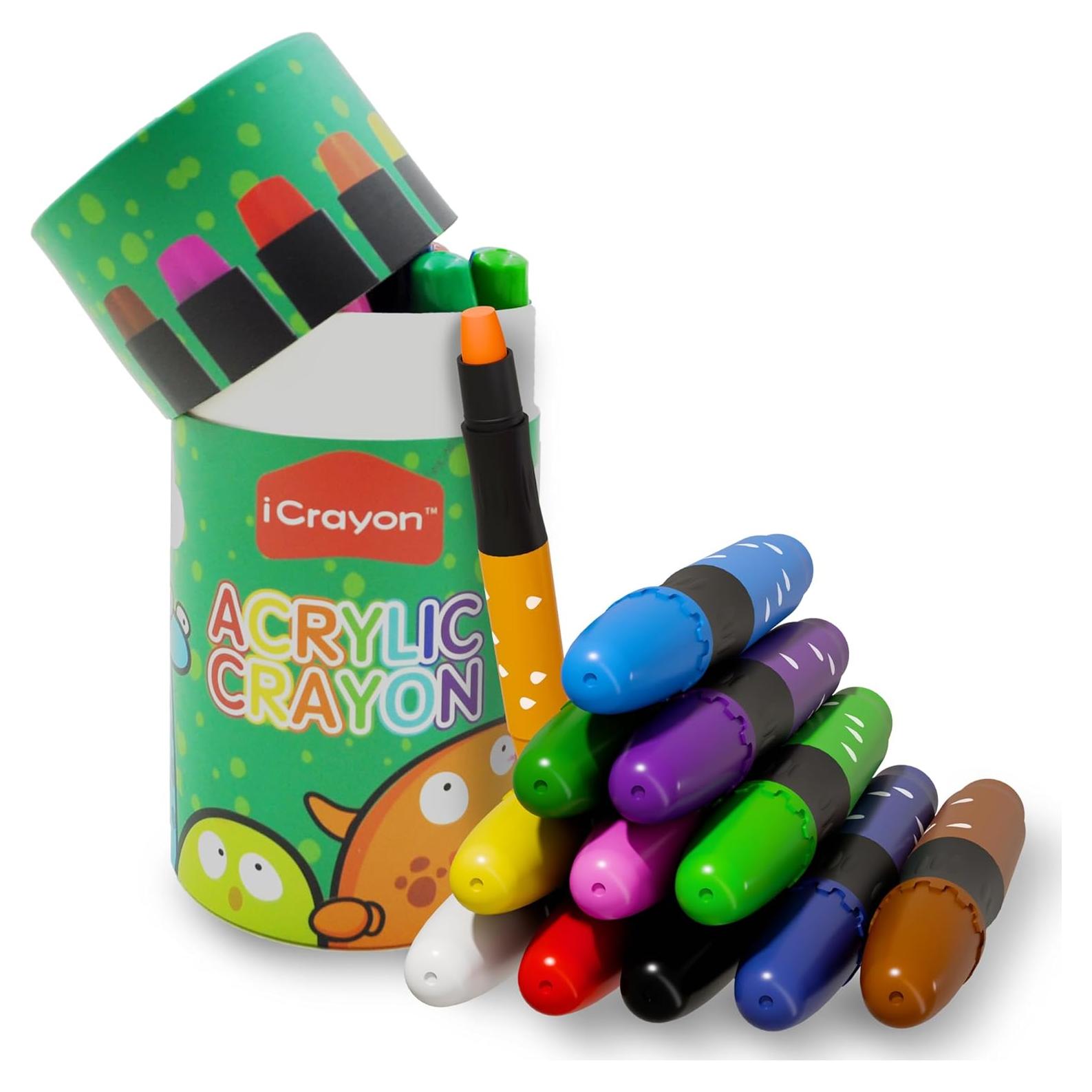 Crayones Retorcidos iCrayon 12 Colores No Tóxicos Lavables