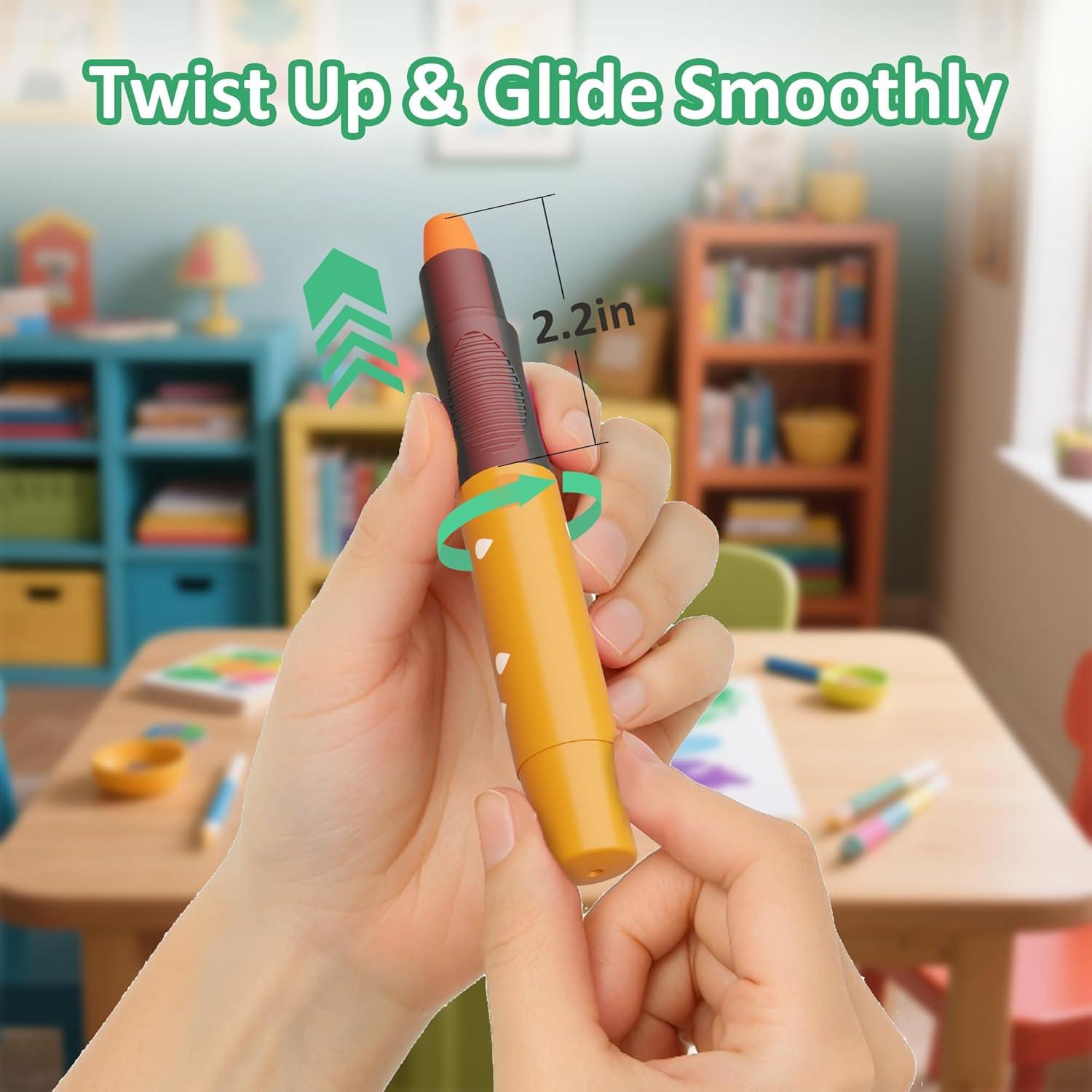 Crayones Retorcidos iCrayon 12 Colores No Tóxicos Lavables