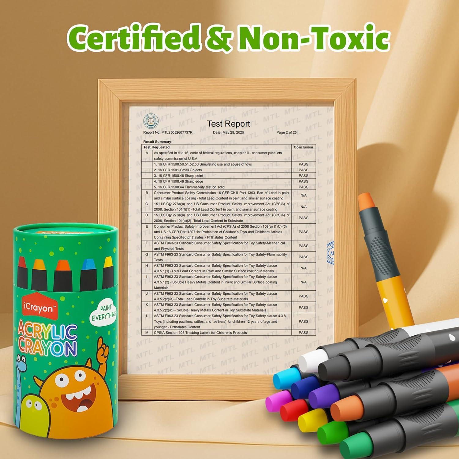 Crayones Retorcidos iCrayon 12 Colores No Tóxicos Lavables