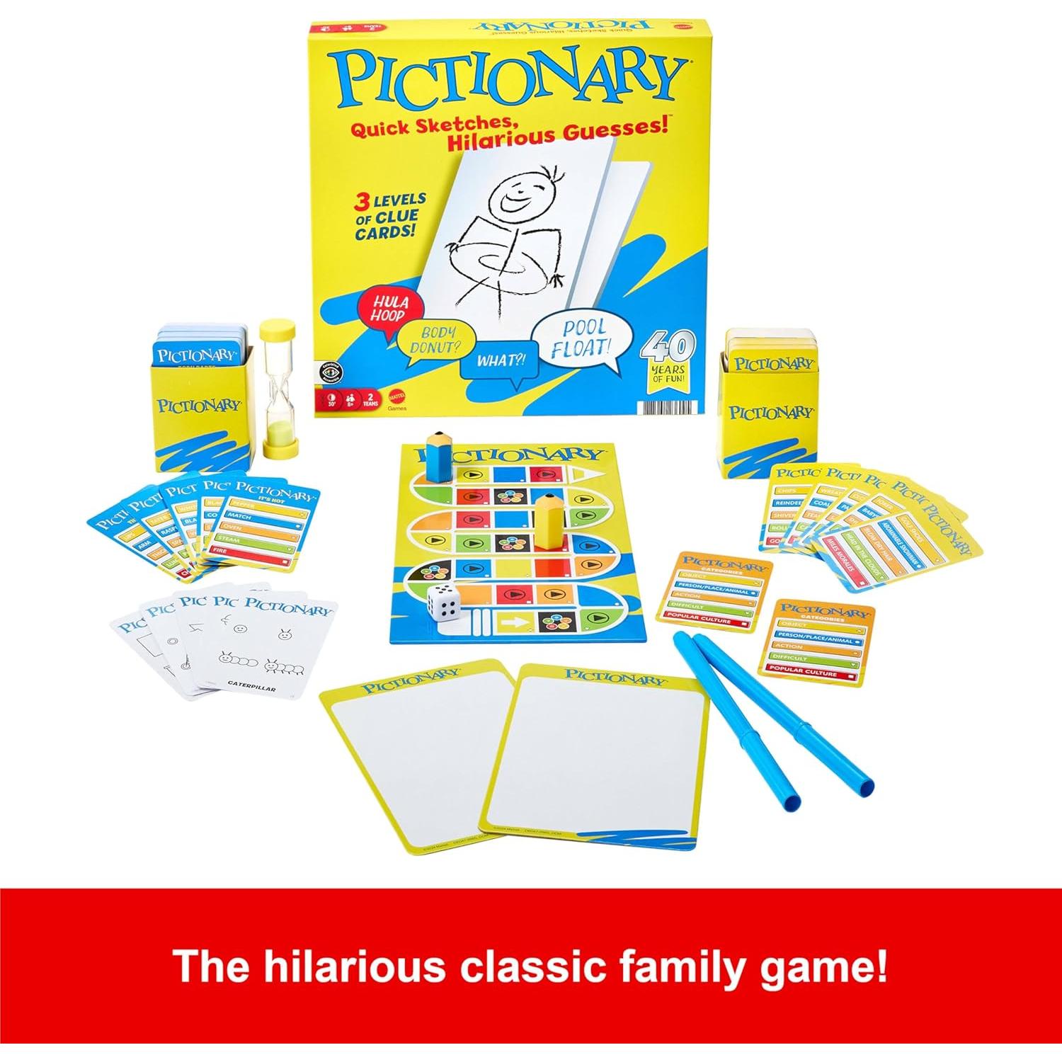 Juego de Mesa Pictionary Familiar Mattel 40 Años 2-8 Jugadores