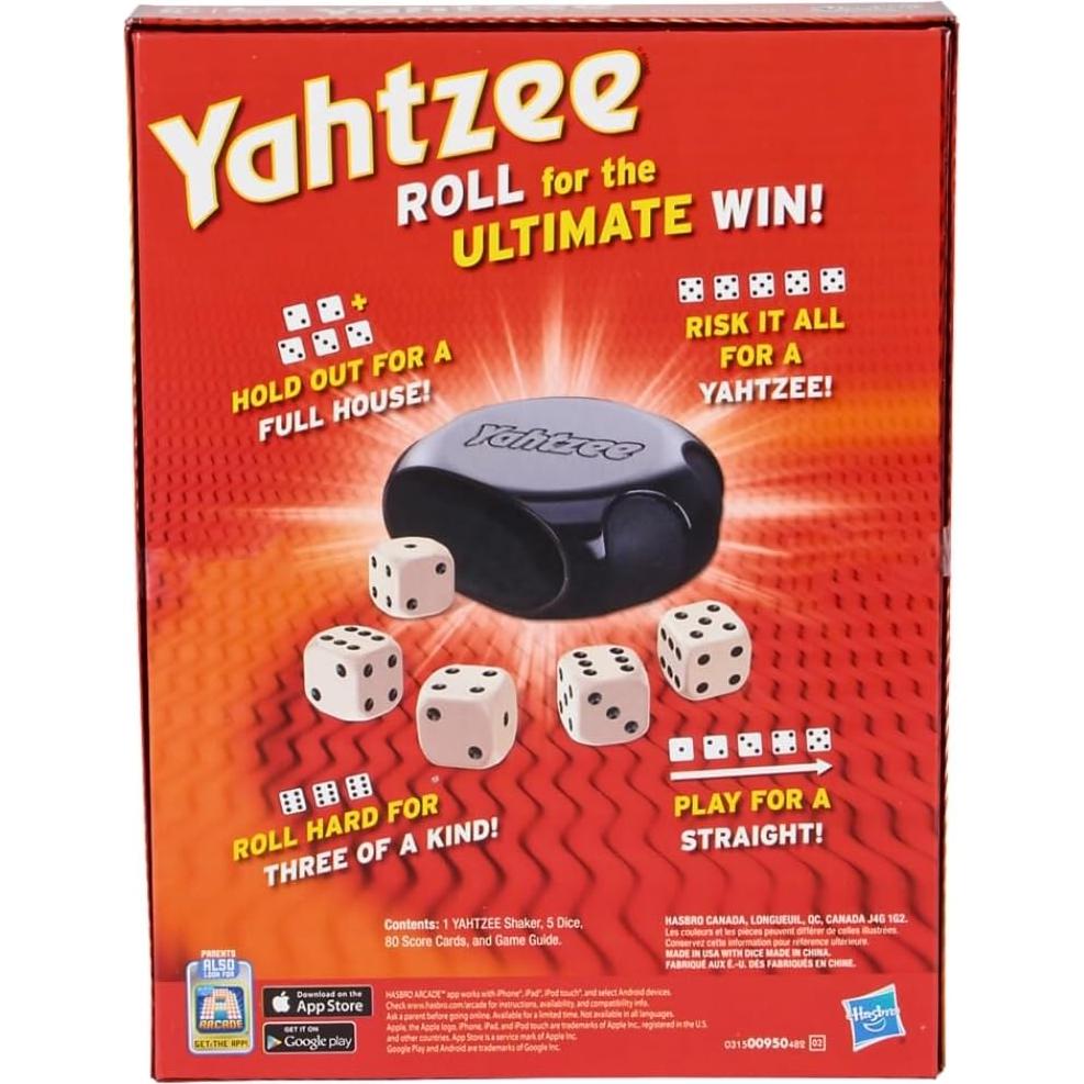 Juego de Dados Yahtzee Hasbro, Clásico para 8+ Años