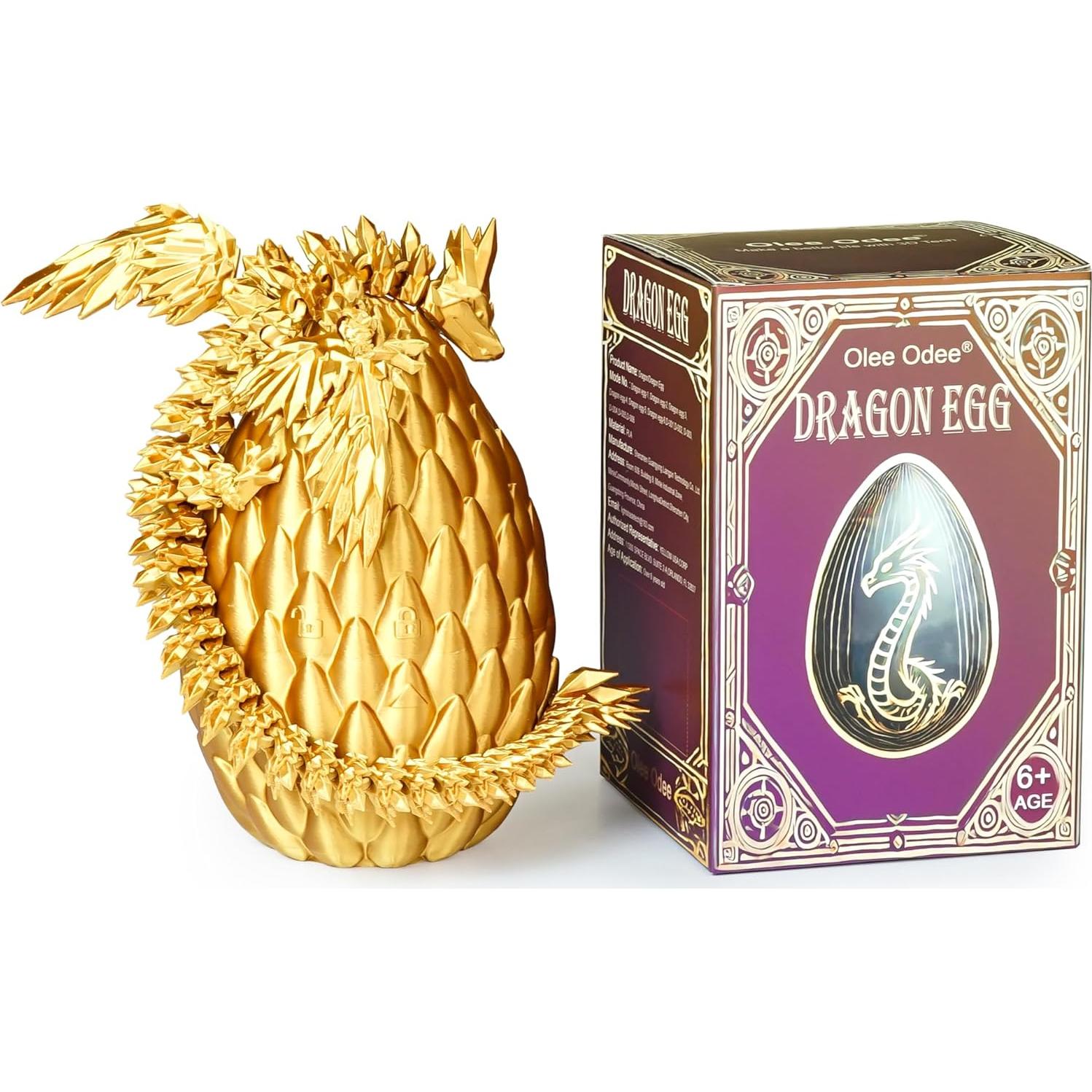 Huevos de Dragón 3D OLee ODee con Dragón Volador Articulado