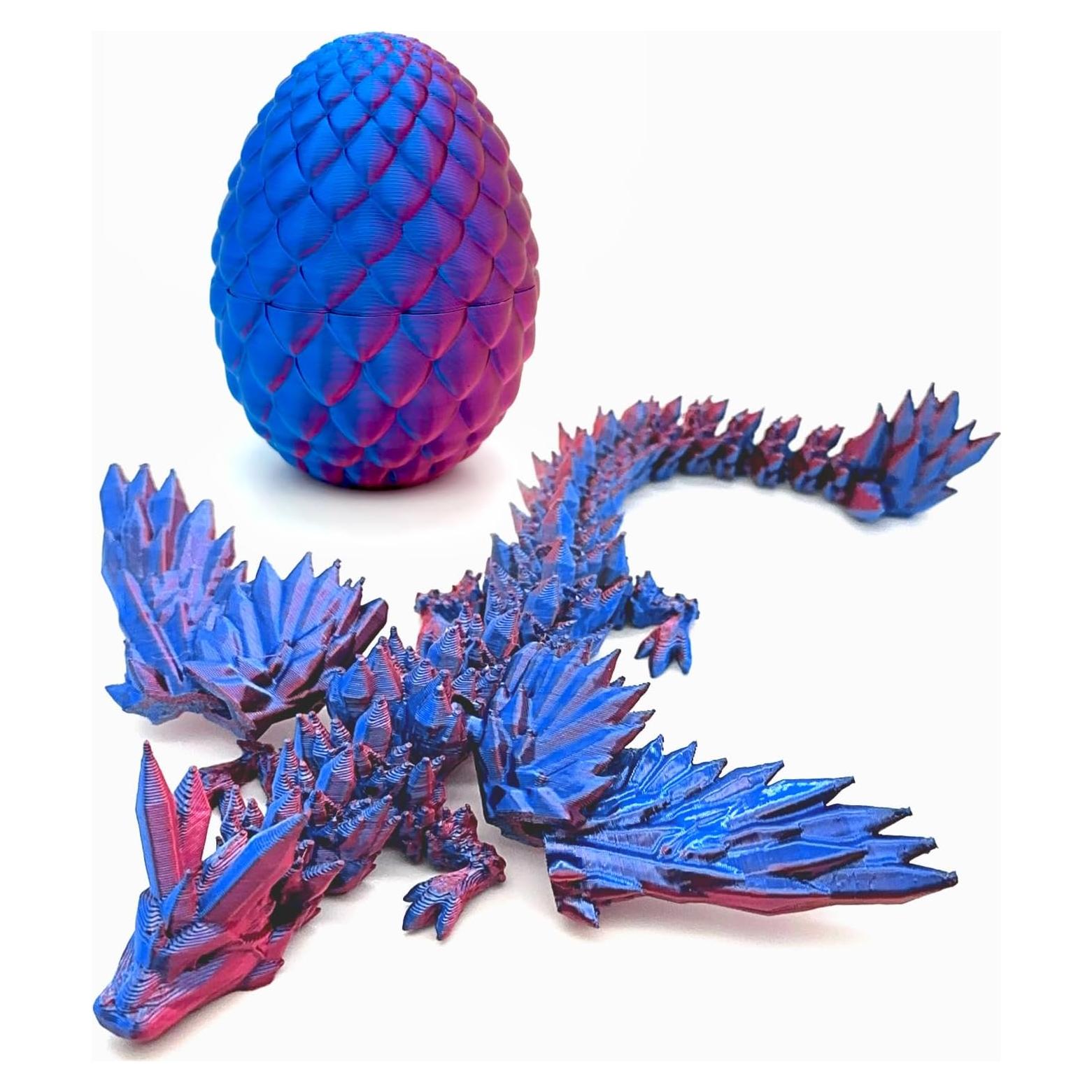 Dragón Articulado Impreso en 3D - Huevo Sorpresa Púrpura