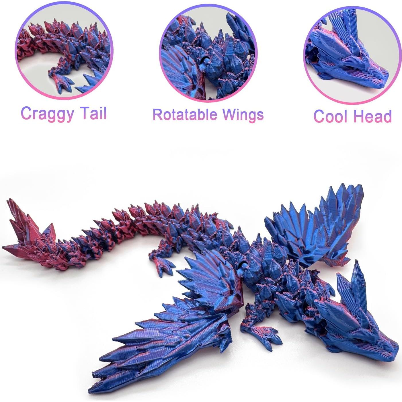 Dragón Articulado Impreso en 3D - Huevo Sorpresa Púrpura