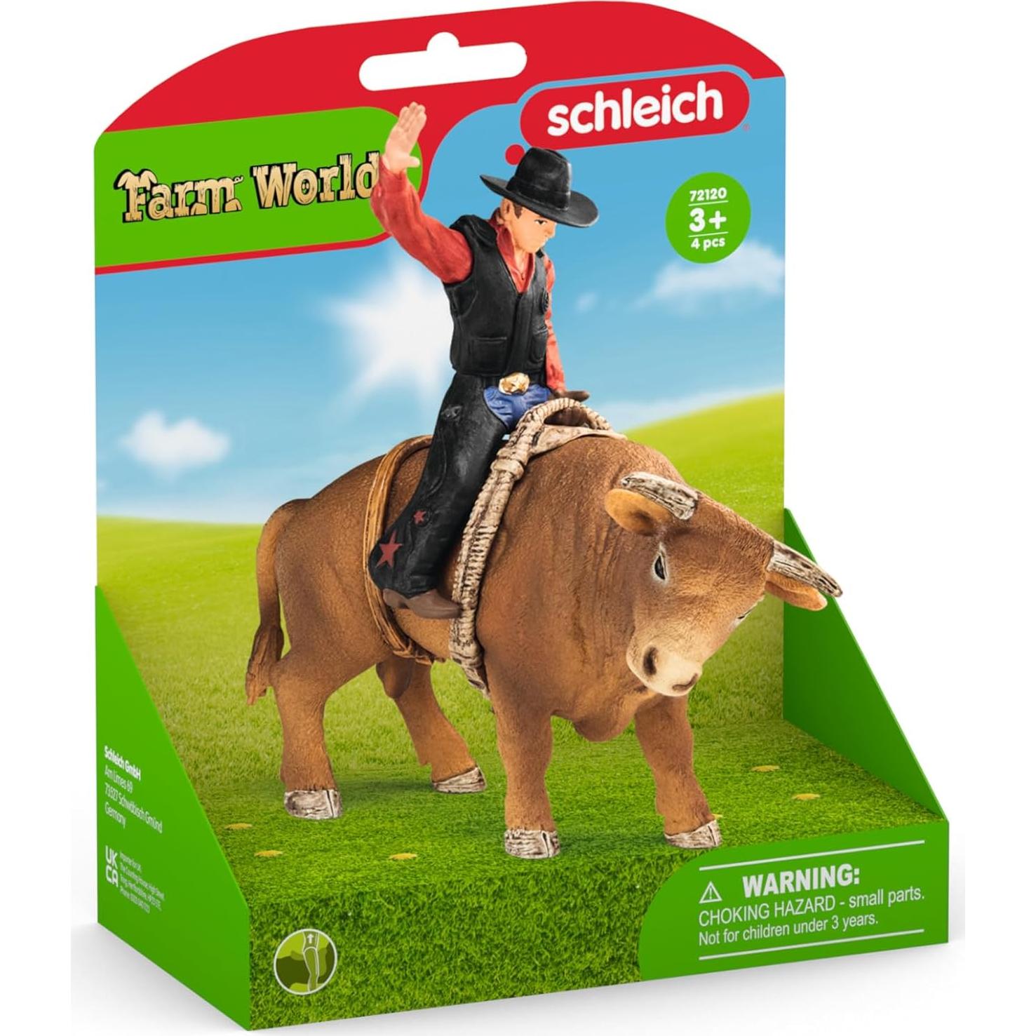 Conjunto de Juguetes de Vaquero Schleich Farm World 4 Piezas