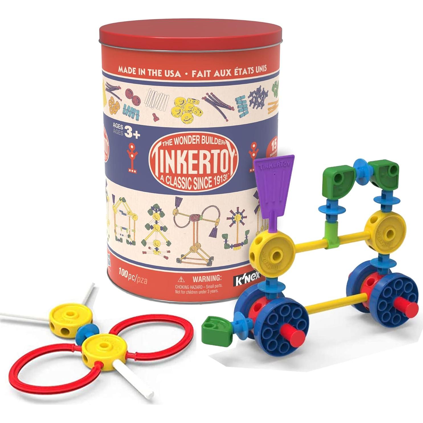 Set de Construcción Tinkertoy - 100 Piezas - Lata Retro