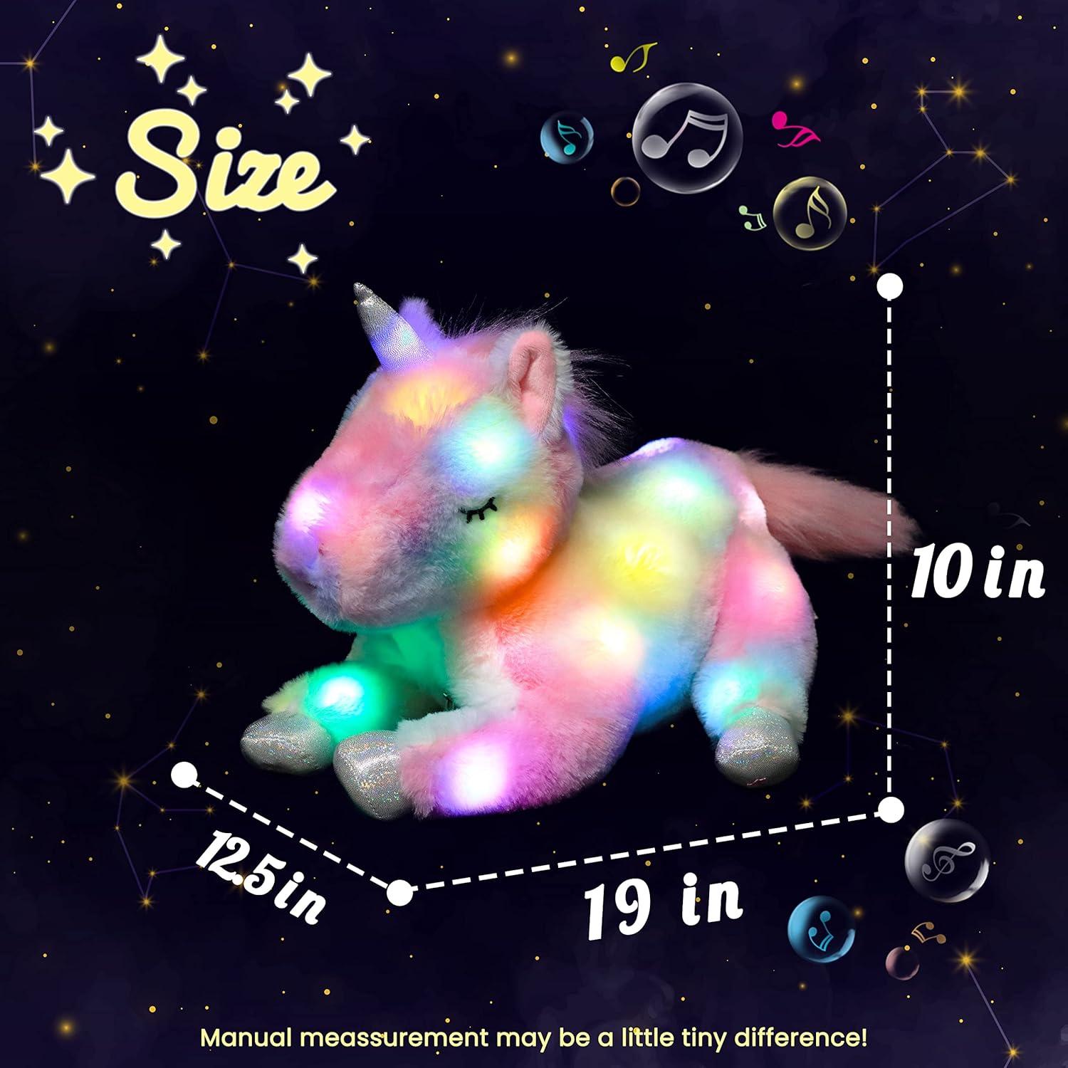 Unicornio de Peluche Musical LED Hopearl 48 cm con 3 Bebés