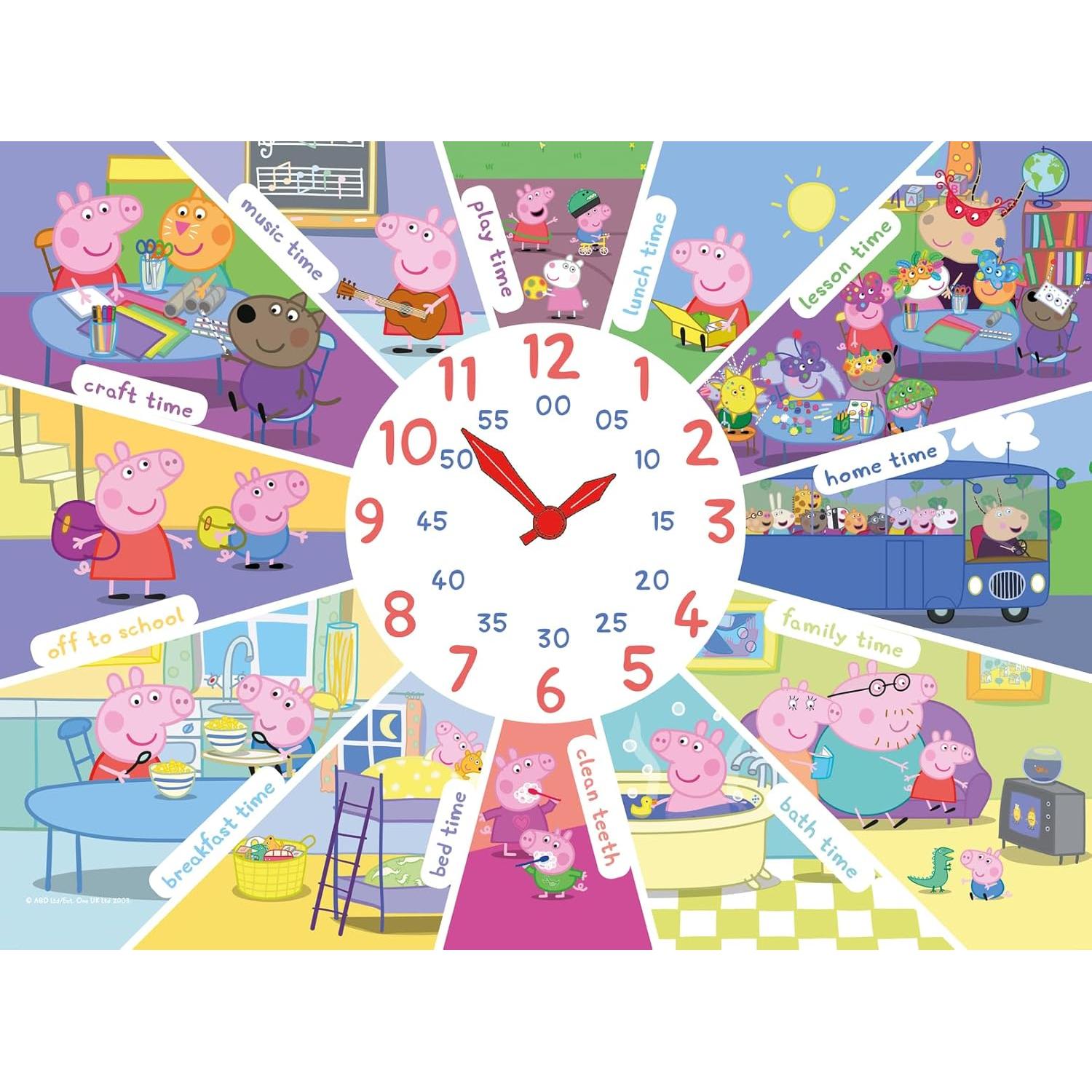 Rompecabezas Ravensburger Peppa Pig 60 Piezas Reloj 49x34cm