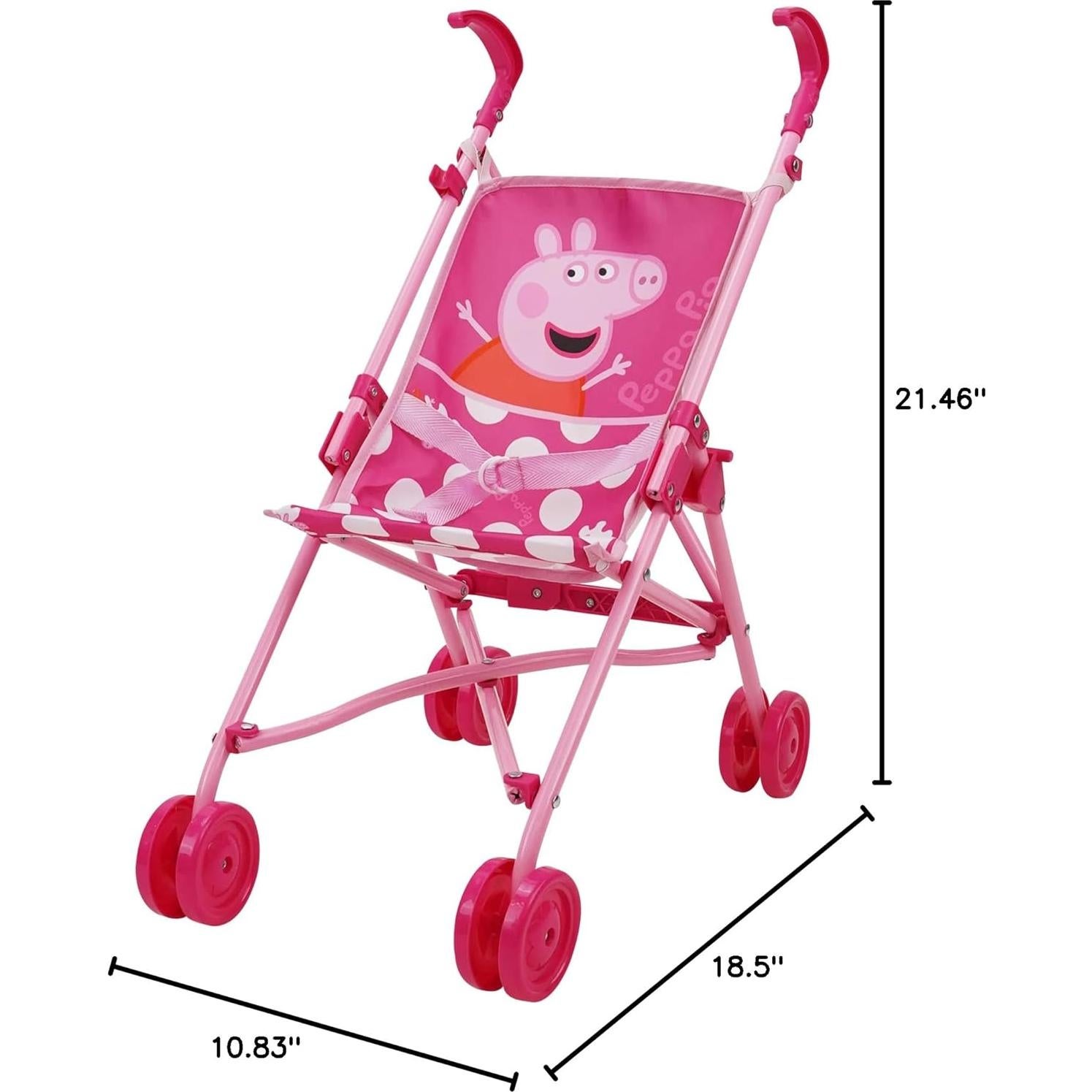 Cochecito de Paraguas para Muñecas Peppa Pig - Lunares Rosas