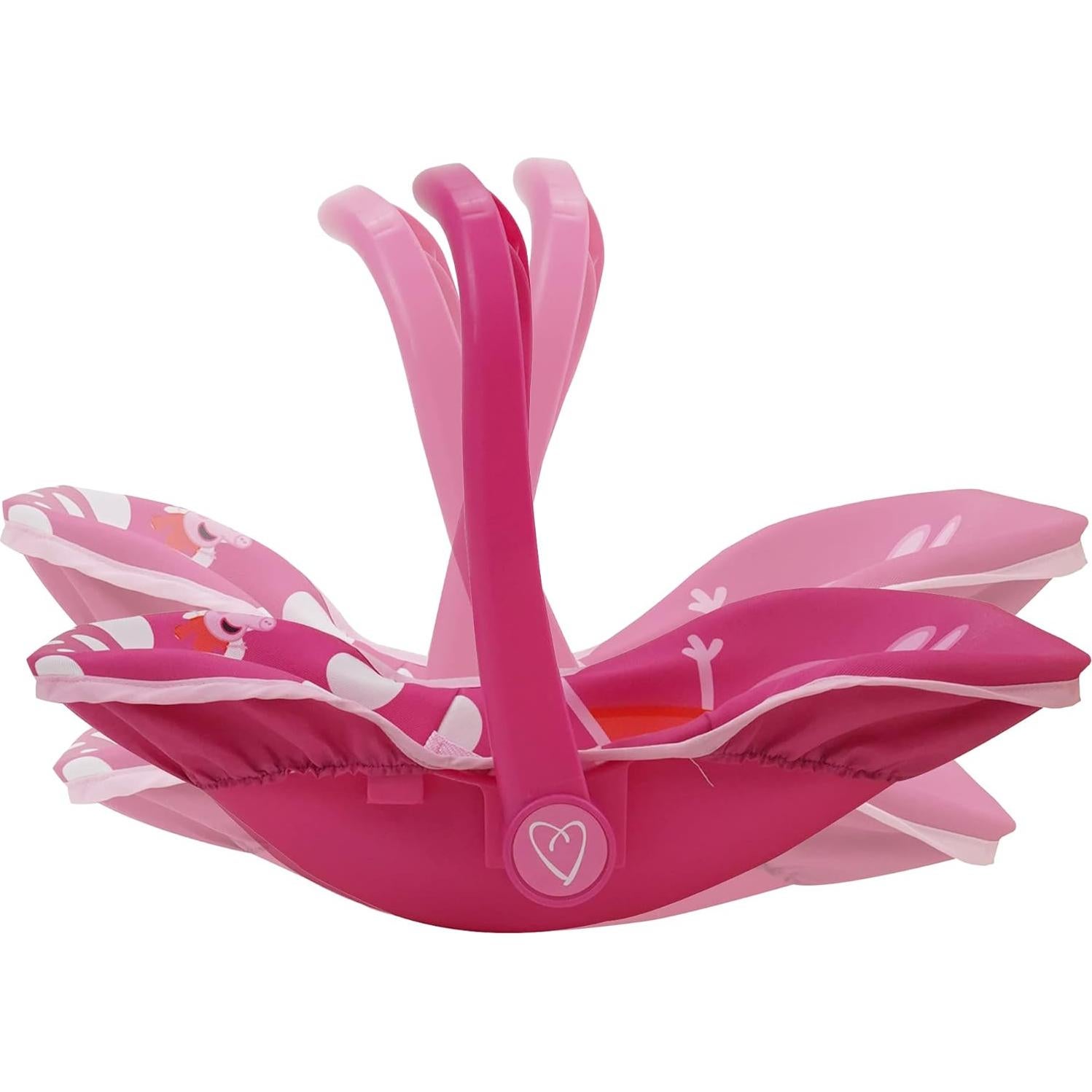 Silla de Auto para Muñecas Peppa Pig - Convertible en Silla de Alimentación - Rosa y Blanca