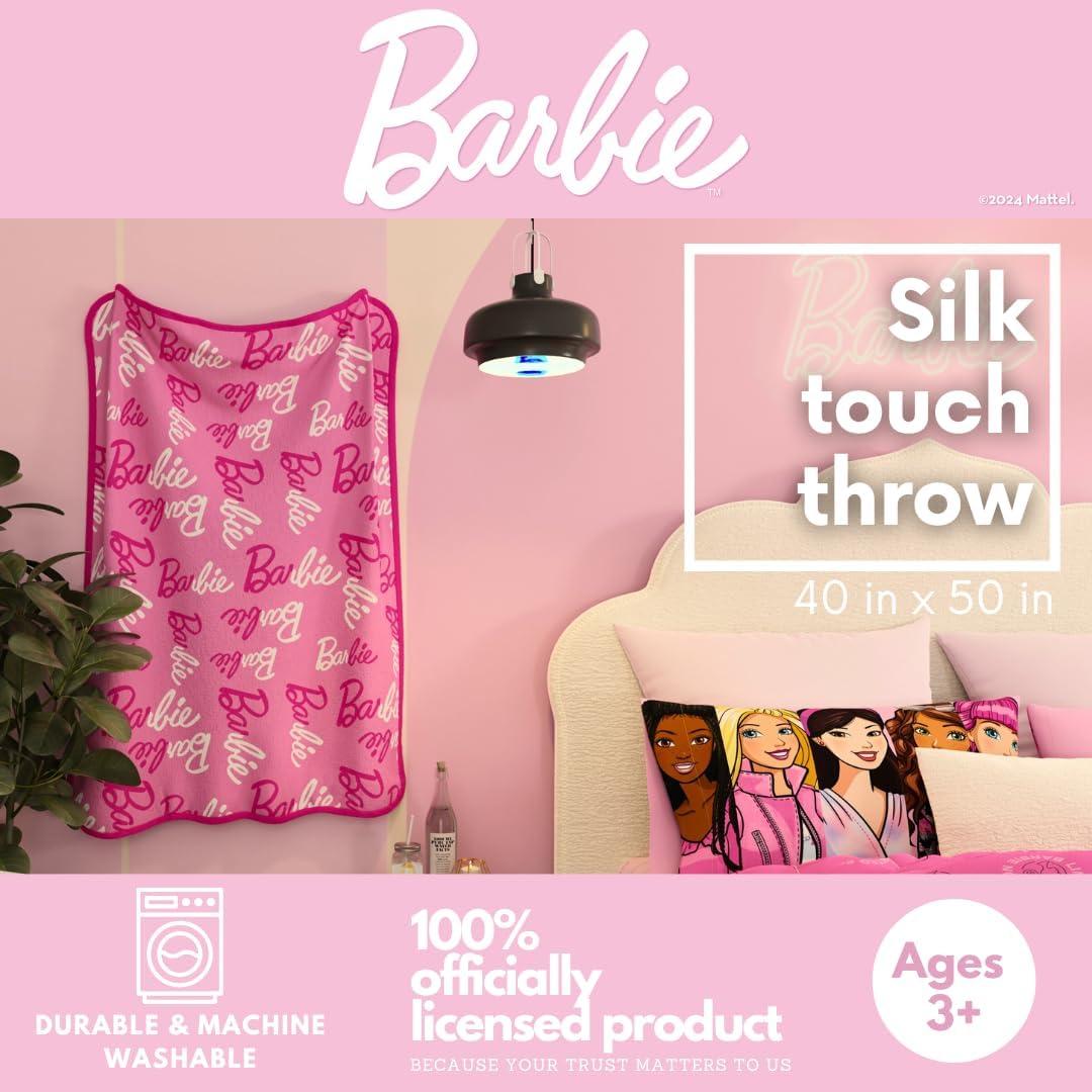 Throw de Seda Barbie Franco 101,6x127 cm Suave y Colorido