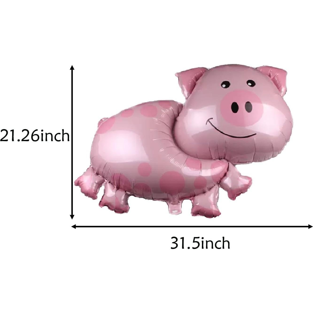 5 Globos de Cerdo Rosa de Foil para Baby Shower y Cumpleaños