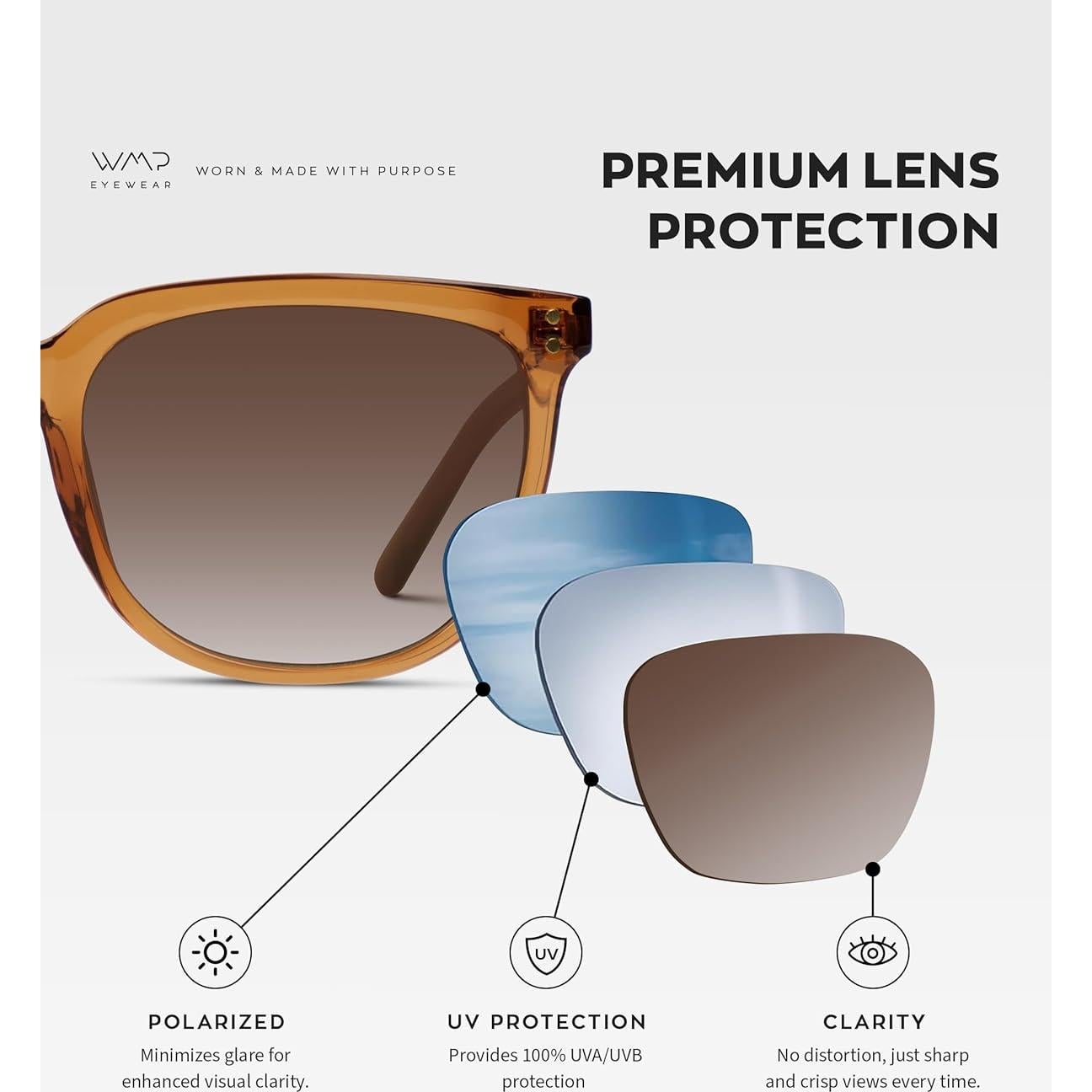 Gafas de sol cuadradas polarizadas WearMe Pro 52mm