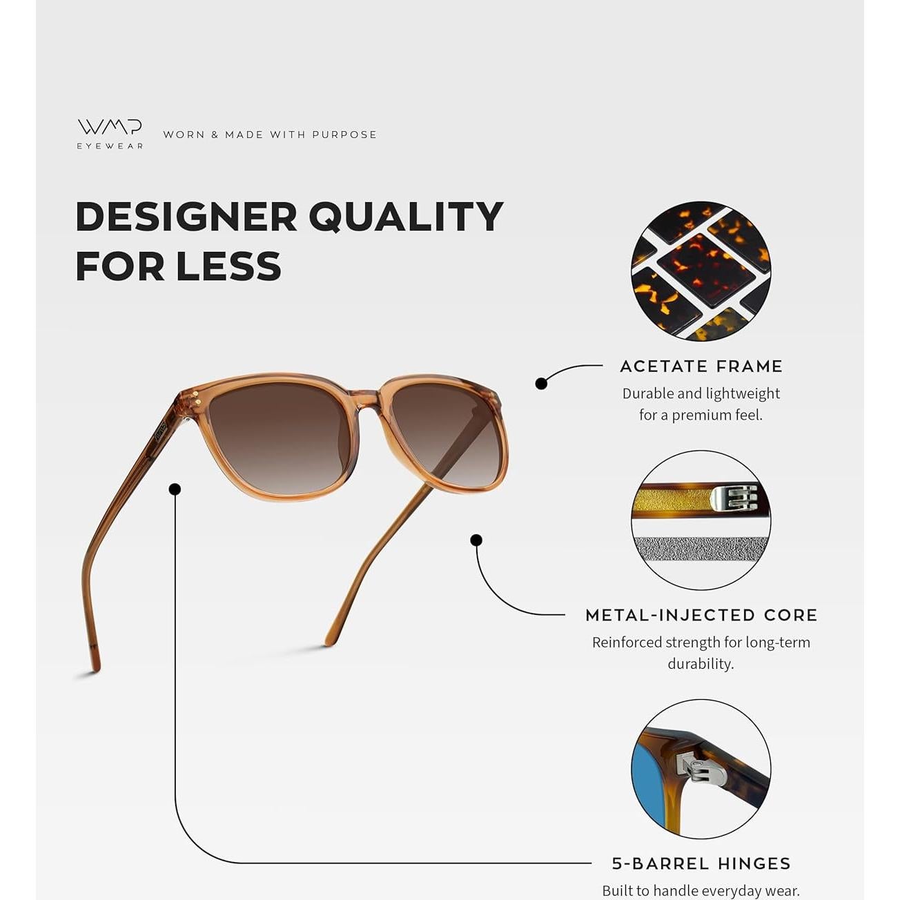 Gafas de sol cuadradas polarizadas WearMe Pro 52mm