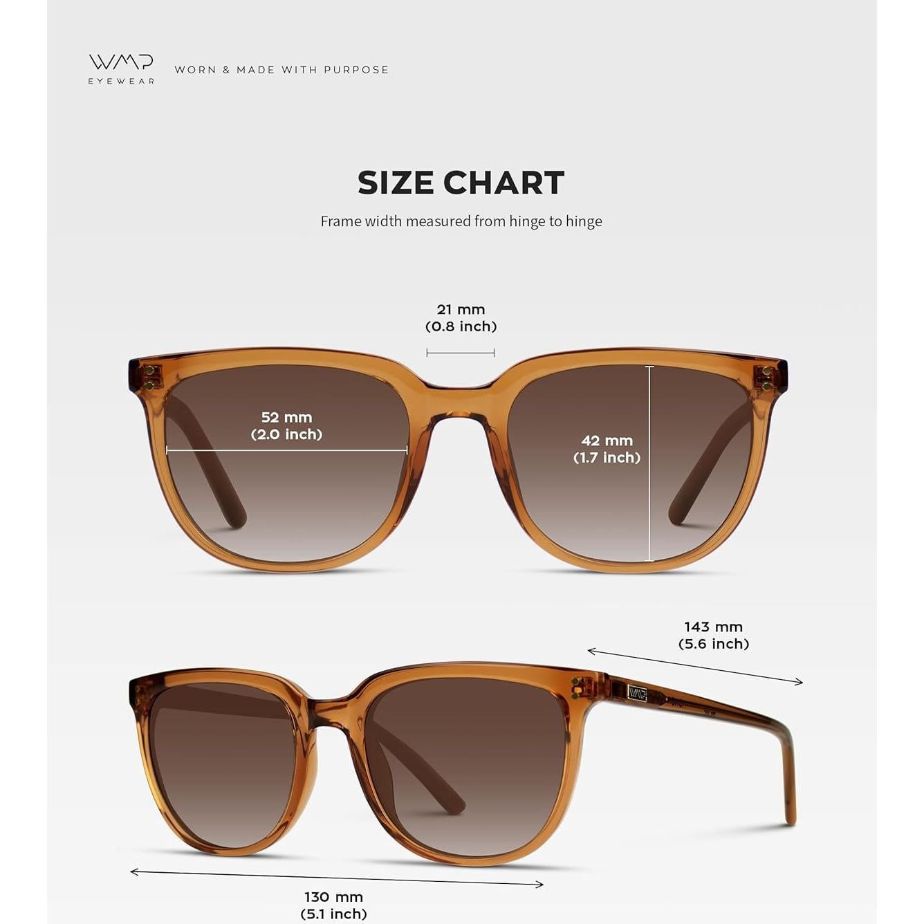 Gafas de sol cuadradas polarizadas WearMe Pro 52mm