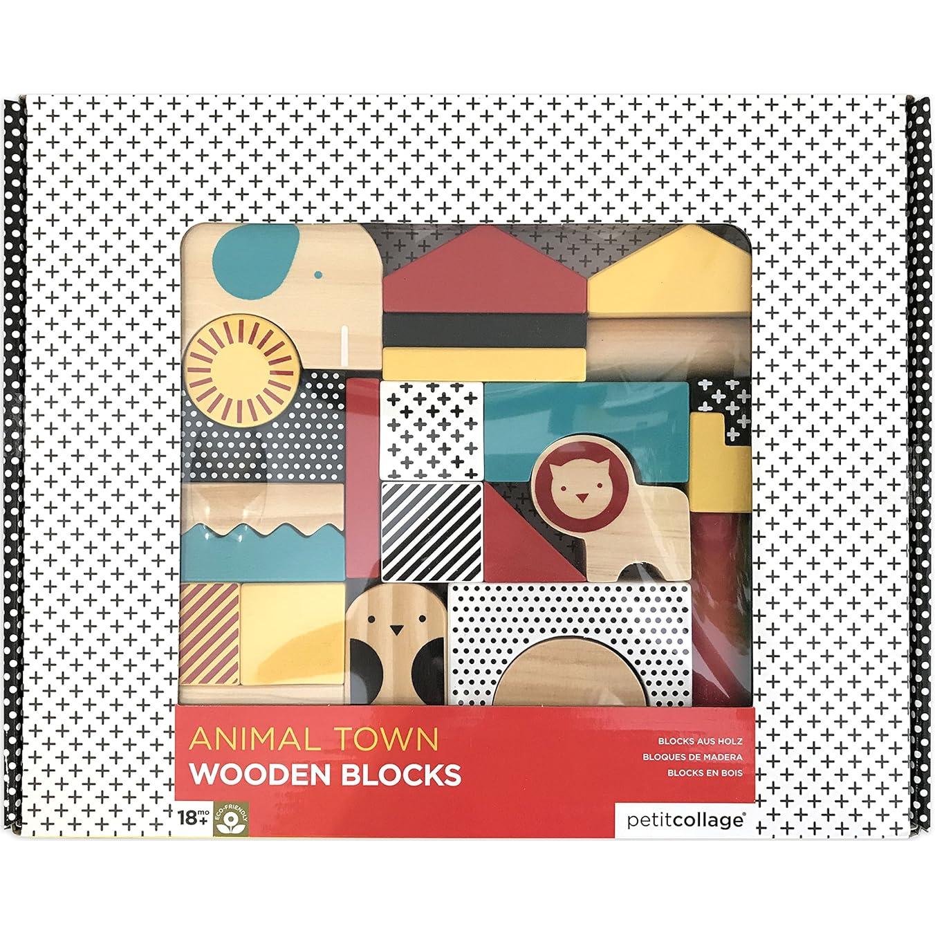 Bloques de Construcción de Madera Petit Collage 26 Piezas 14 Formas