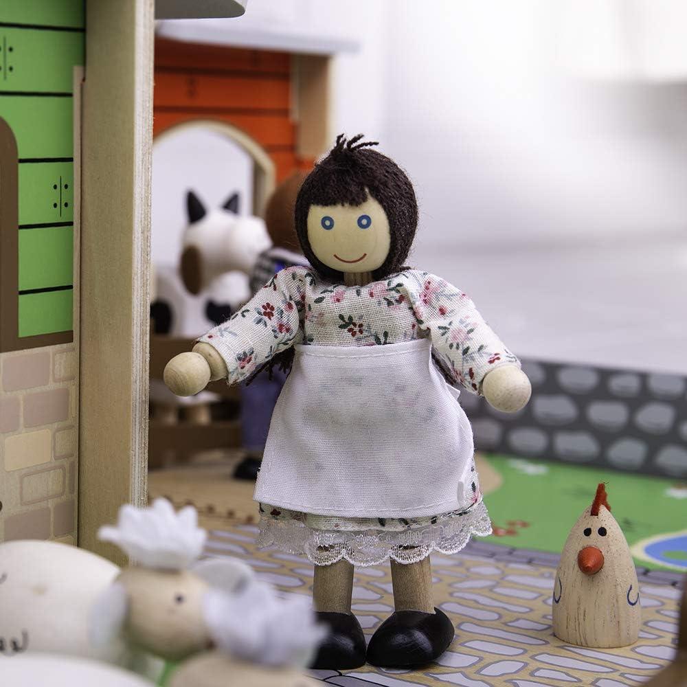 Granja de Adoquines Bigjigs Toys con Establo y Accesorios