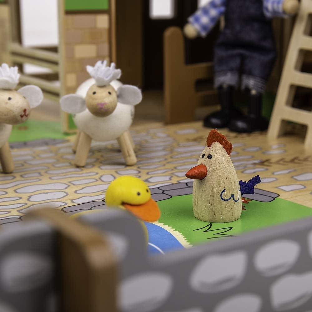 Granja de Adoquines Bigjigs Toys con Establo y Accesorios