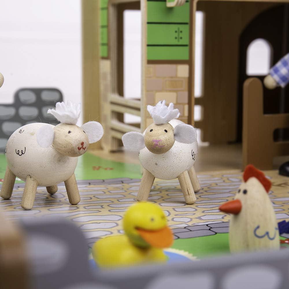 Granja de Adoquines Bigjigs Toys con Establo y Accesorios