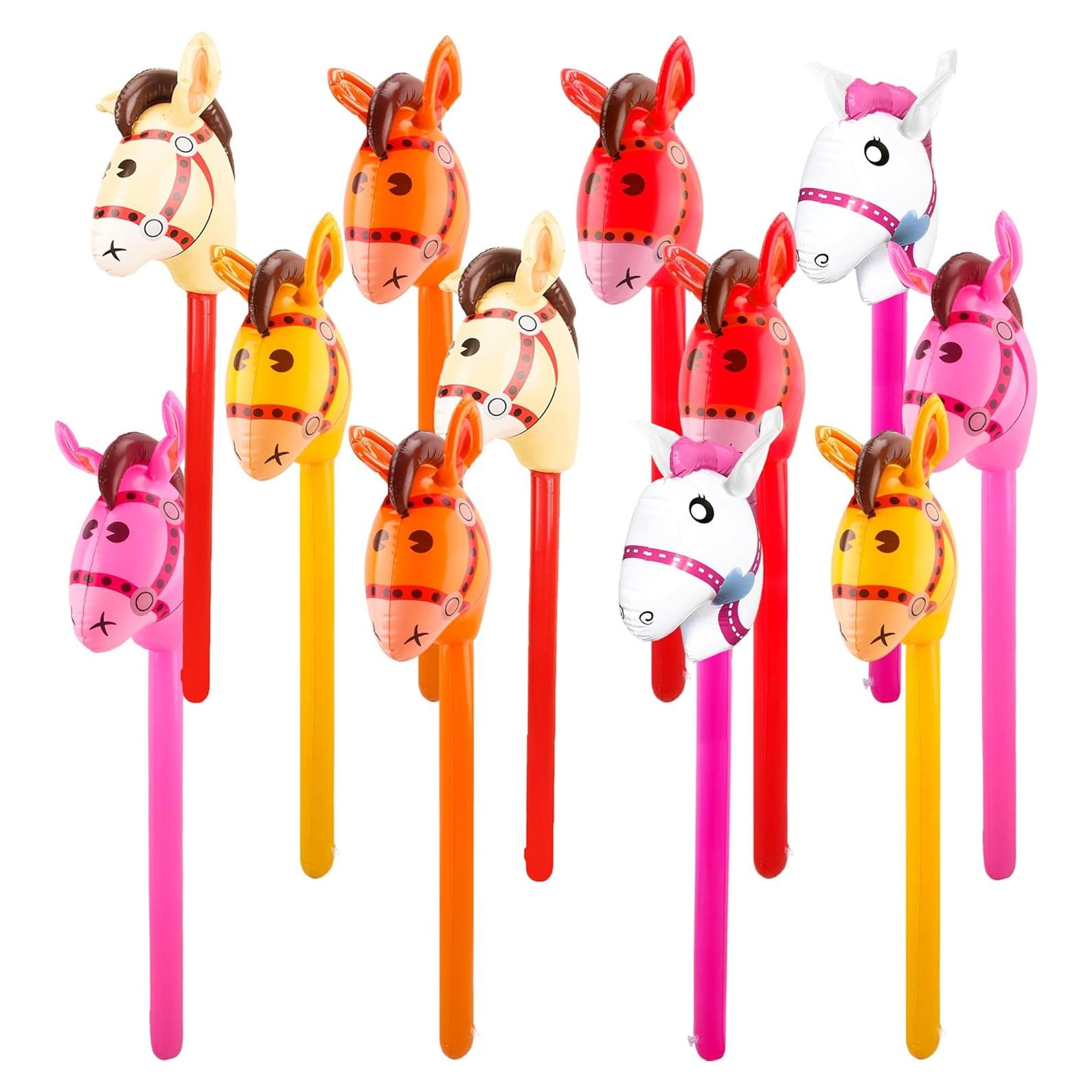 12 Piezas Cabeza de Caballo Inflable Haconba 100 cm Multicolor