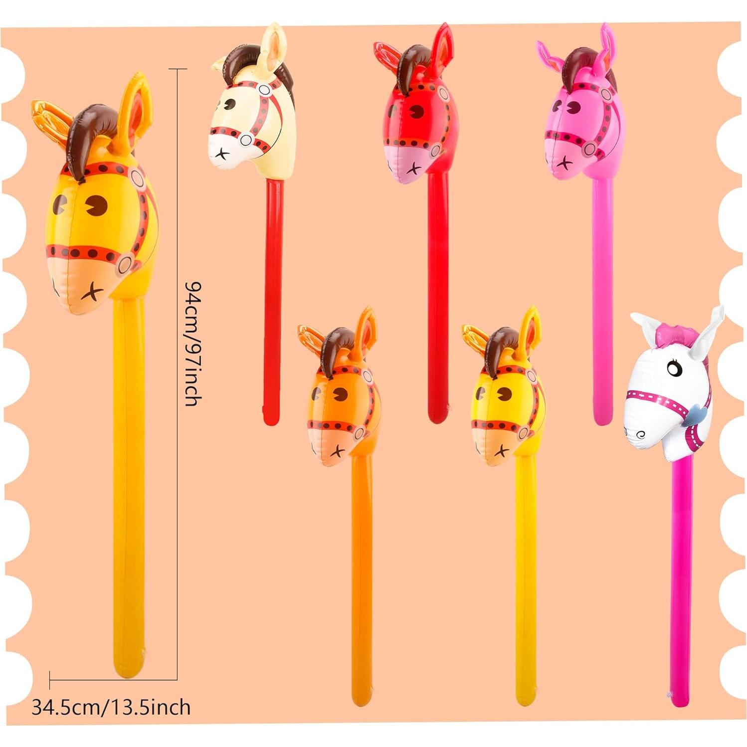 12 Piezas Cabeza de Caballo Inflable Haconba 100 cm Multicolor