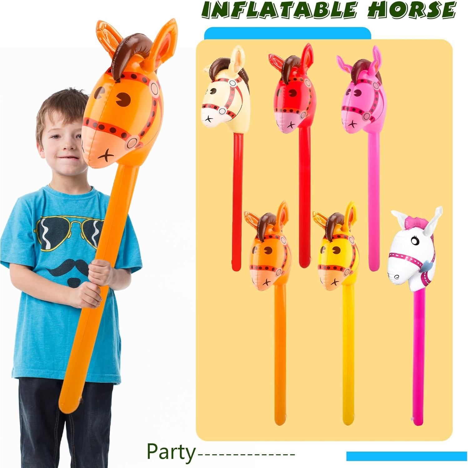 12 Piezas Cabeza de Caballo Inflable Haconba 100 cm Multicolor