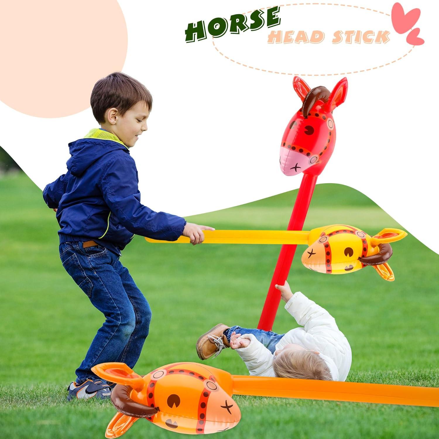 12 Piezas Cabeza de Caballo Inflable Haconba 100 cm Multicolor