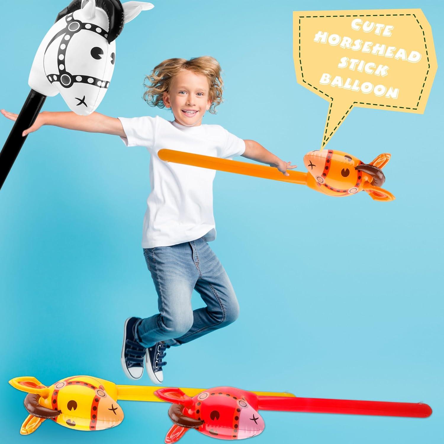 12 Piezas Cabeza de Caballo Inflable Haconba 100 cm Multicolor