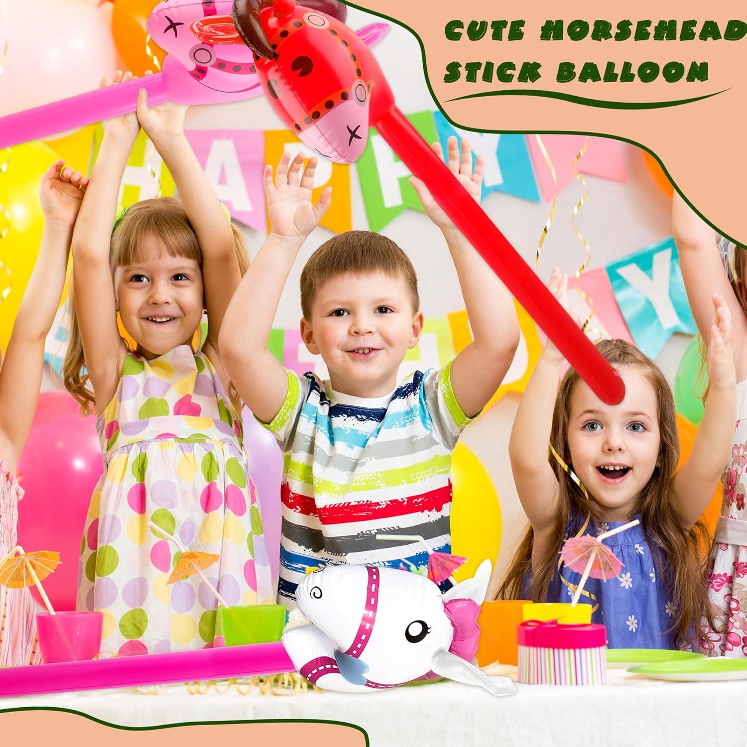 12 Piezas Cabeza de Caballo Inflable Haconba 100 cm Multicolor