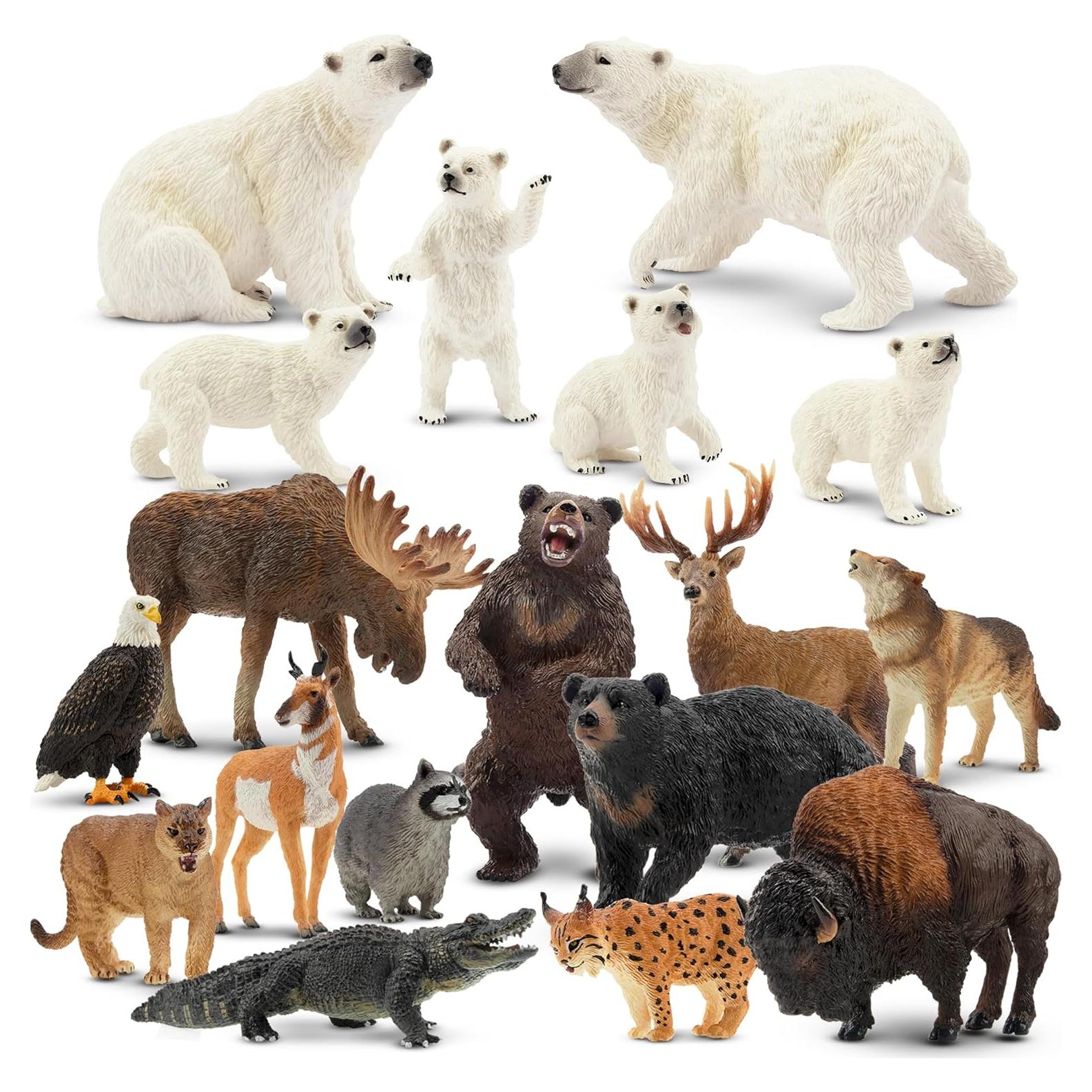 Juego de Figuras de Animales Toymany 18PCS - Osos Polares y Bosque