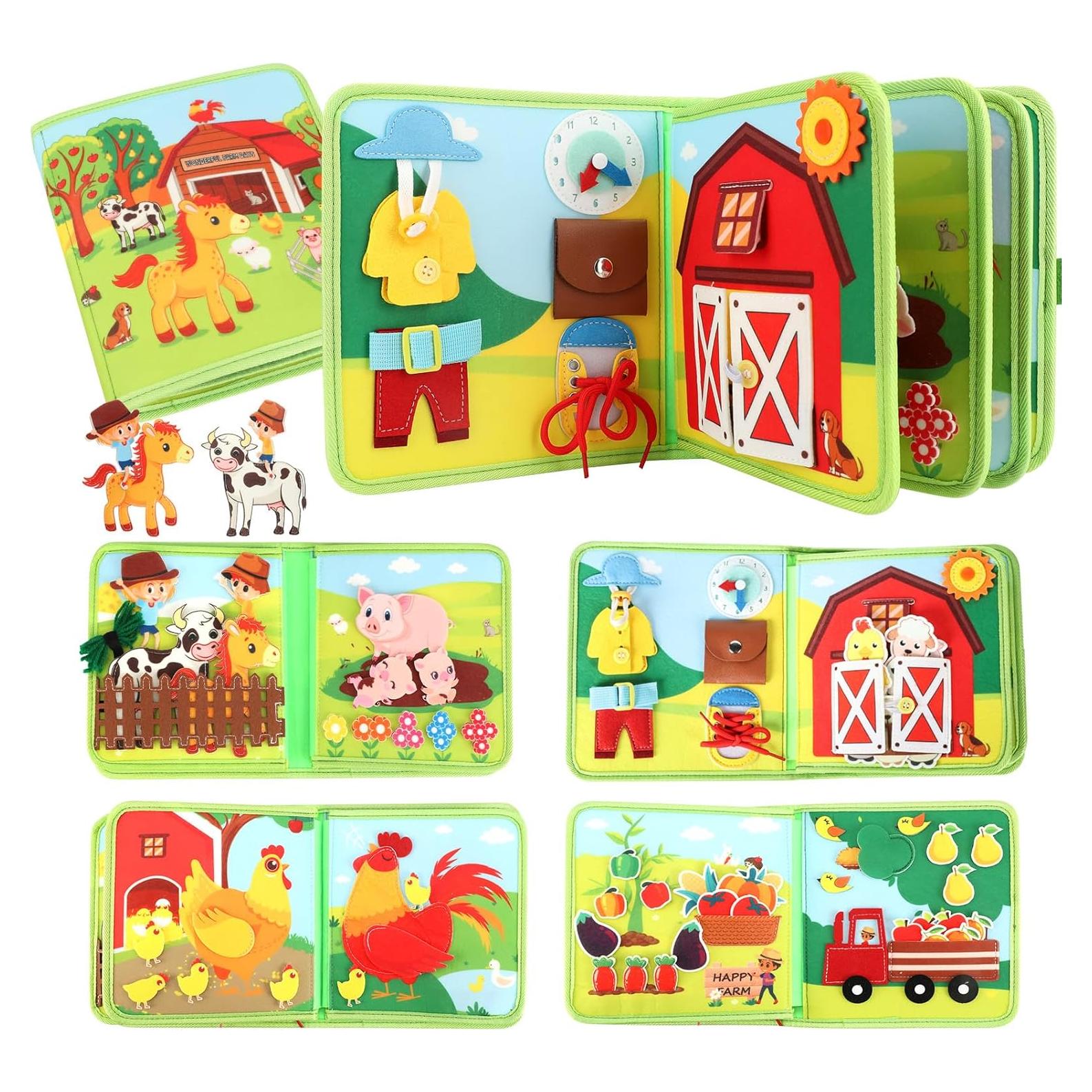 Libro Ocupado Montessori Kyteazr 25 Actividades Granja 1-3 Años