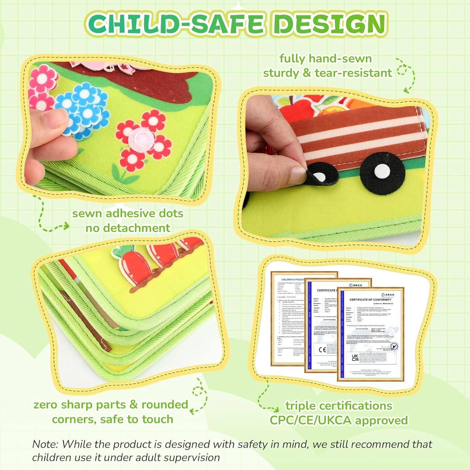 Libro Ocupado Montessori Kyteazr 25 Actividades Granja 1-3 Años