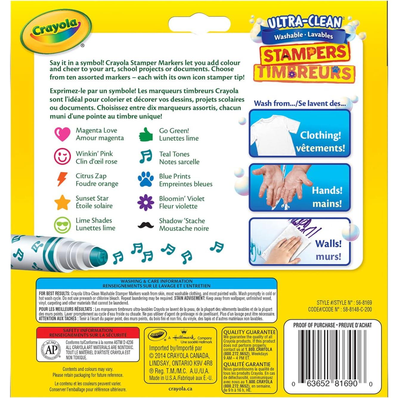 Marcadores de Sello Lavables Crayola 10 Piezas Multicolor