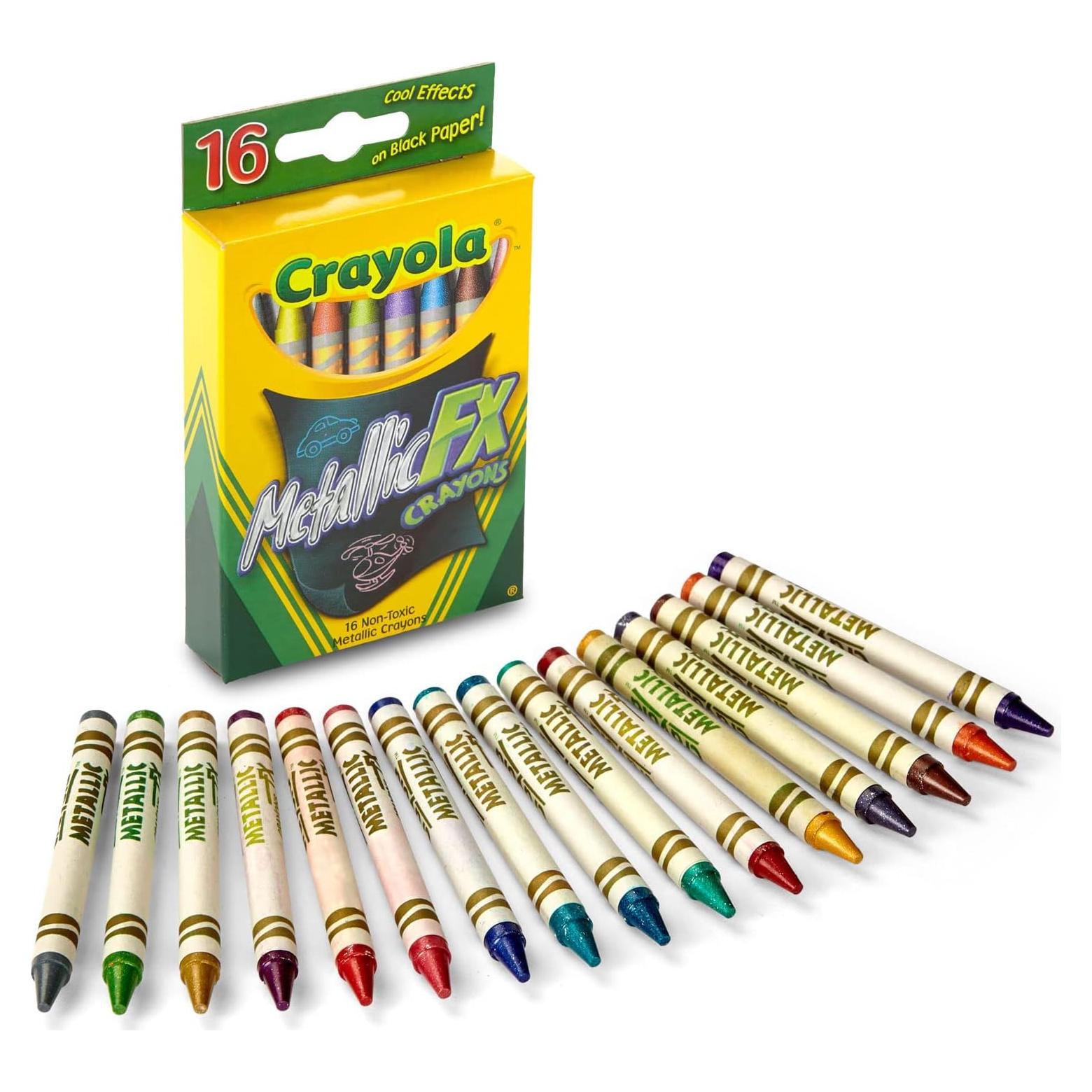 Crayones Metálicos Crayola 16 Colores Brillantes No Tóxicos