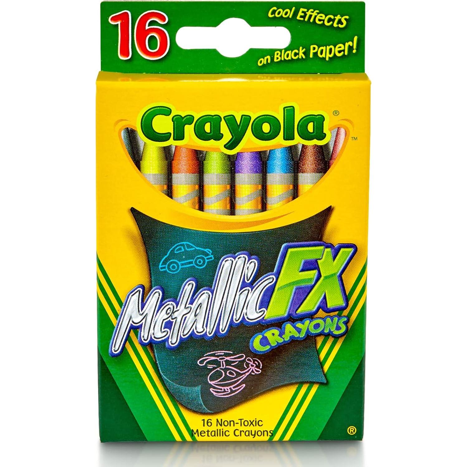 Crayones Metálicos Crayola 16 Colores Brillantes No Tóxicos