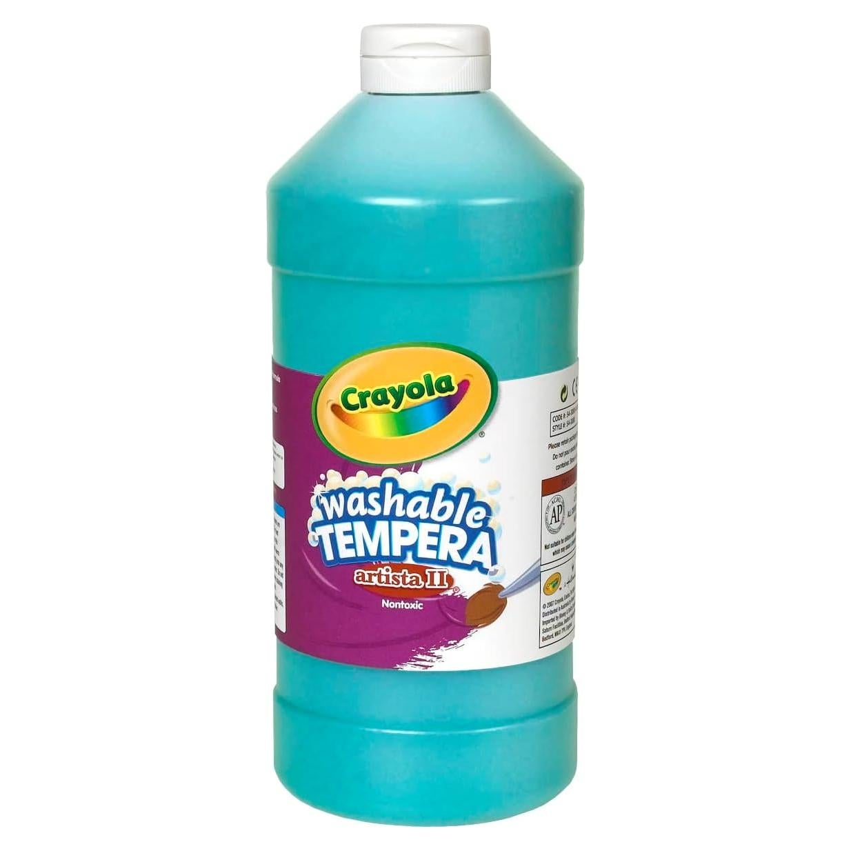Pintura Tempera Lavable Crayola Turquesa 32 Oz No Tóxica