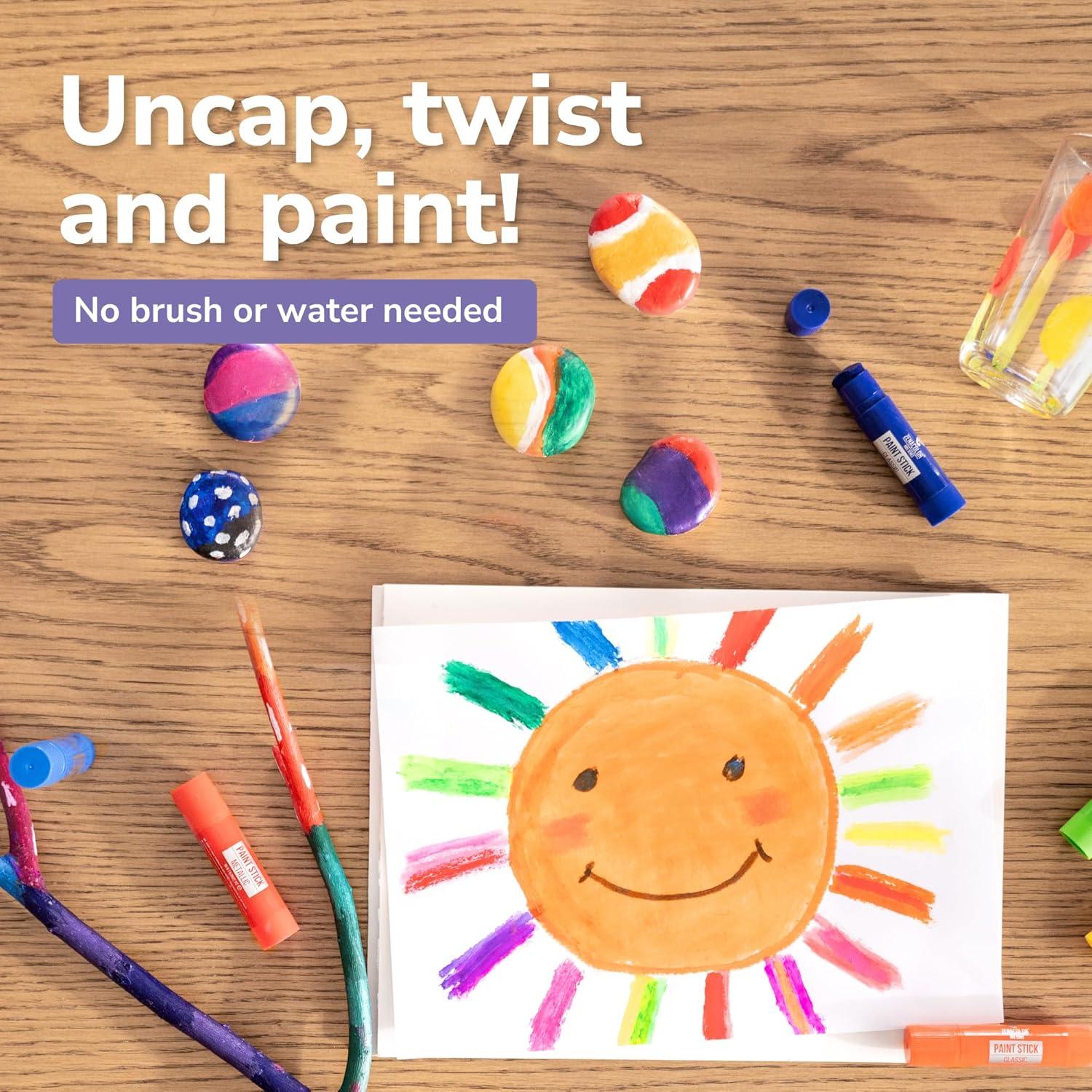 Palitos de Témpera Zenacolor - 12 Colores Lavables para Niños