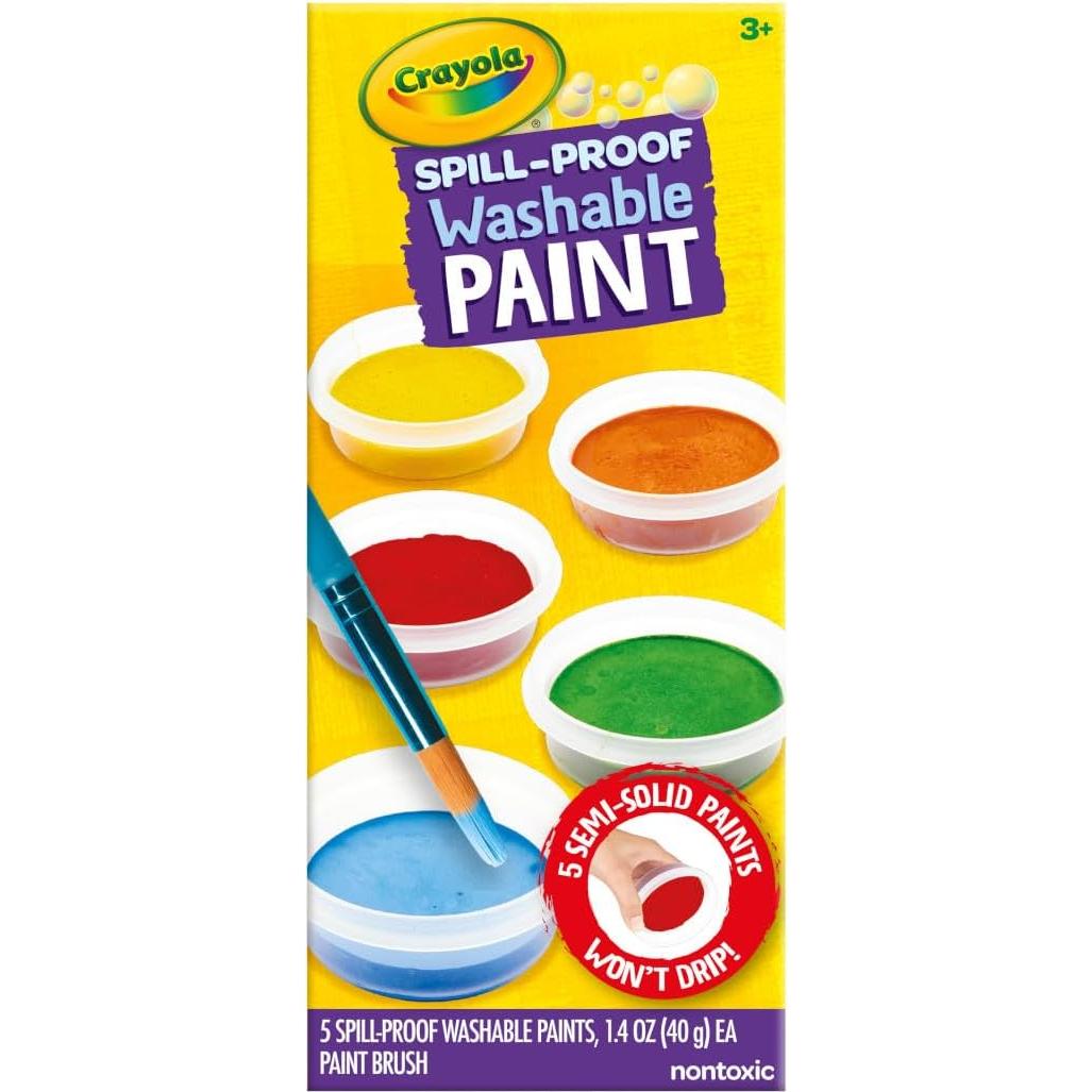Juego de Pintura Lavable Crayola 5 Frascos a Prueba de Derrames