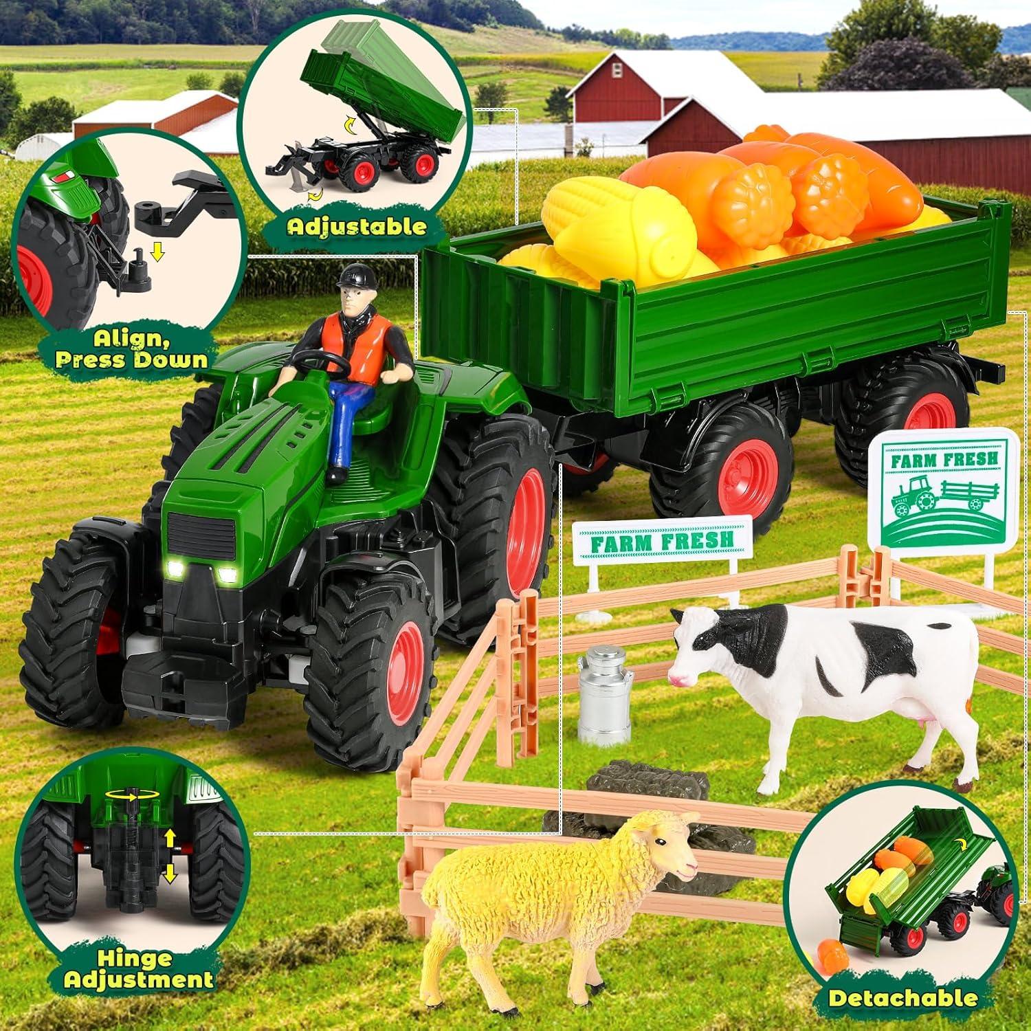 Conjunto de Juguetes de Granja FRUSE con Tractor RC y Arena