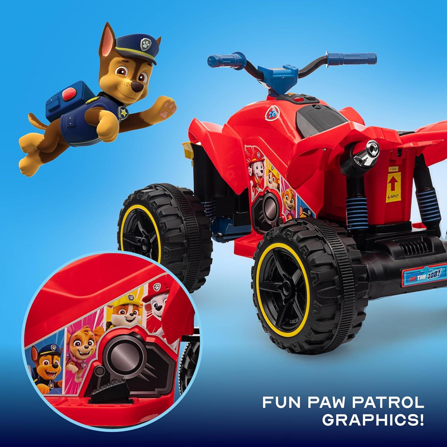 ATV 12V Paw Patrol Rojo para Niños - Juguete de Paseo Duradero