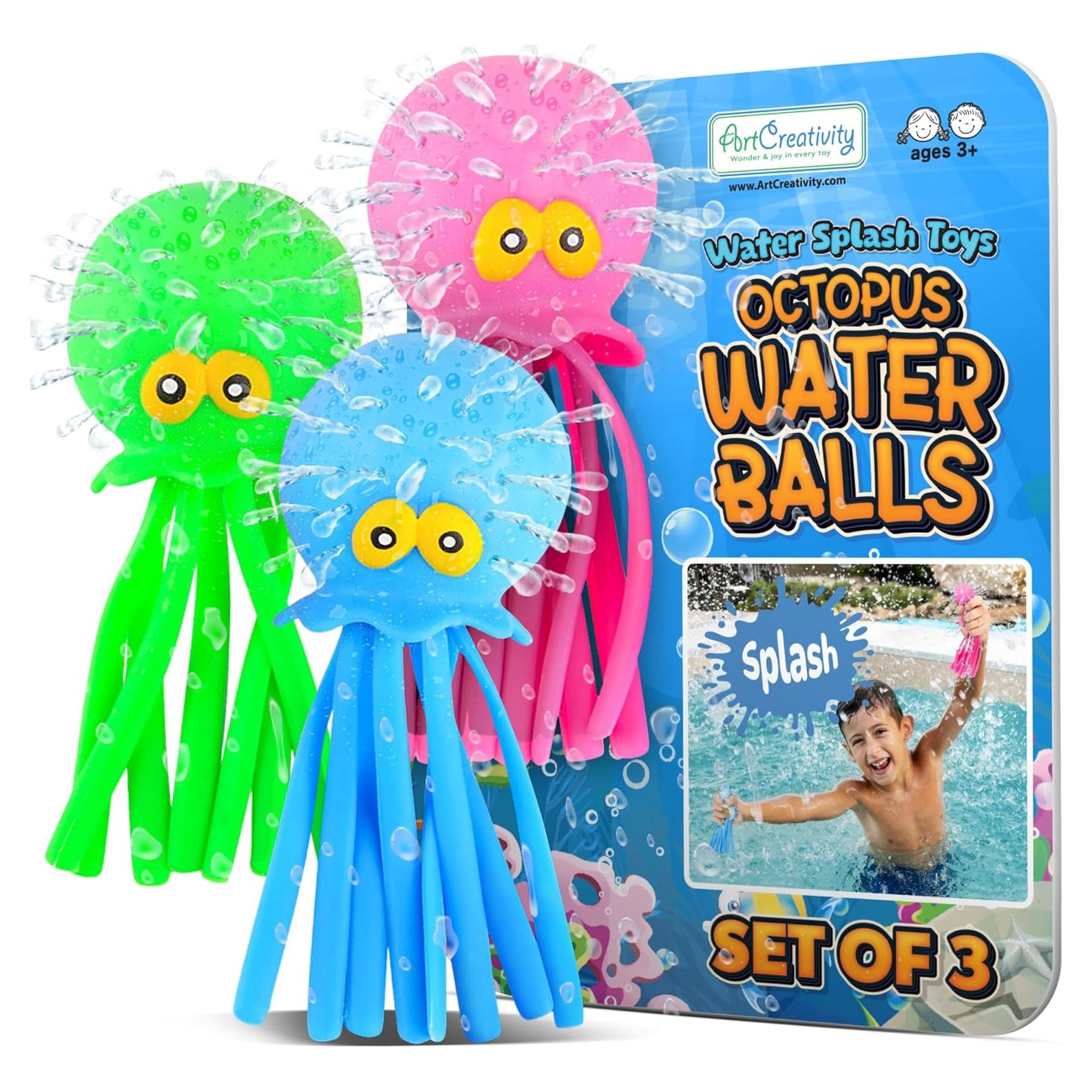 Bolas de Agua Pulpo ArtCreativity - Paquete de 3 Juguetes para Niños