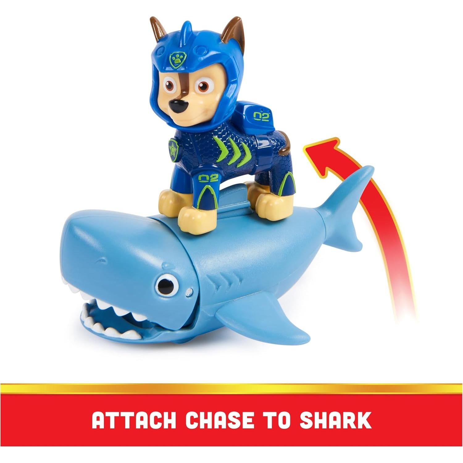 Figuras de Acción PAW Patrol Aqua Pups Chase y Tiburón - 20.32 cm