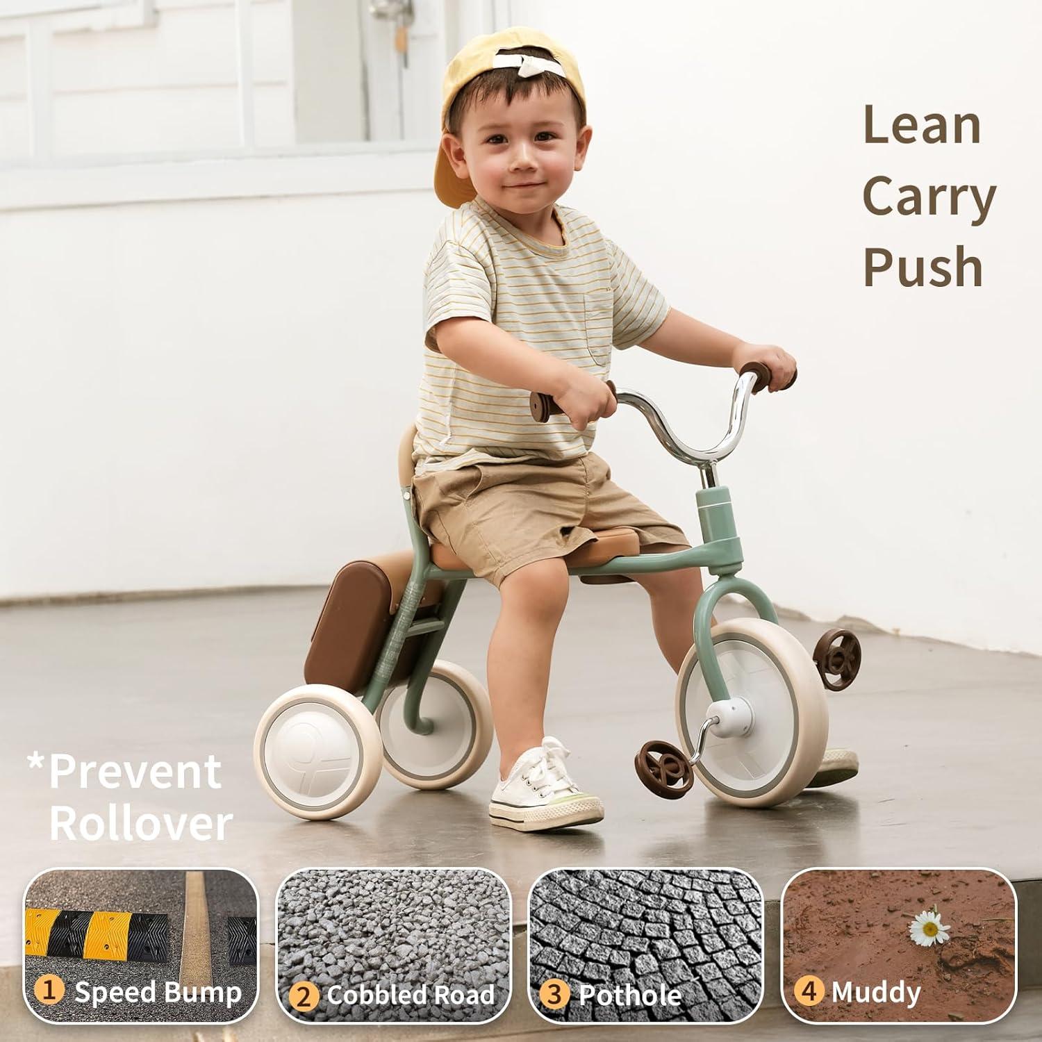 Triciclo para Niños KIDPOP Mate Verde 2.5-4 Años