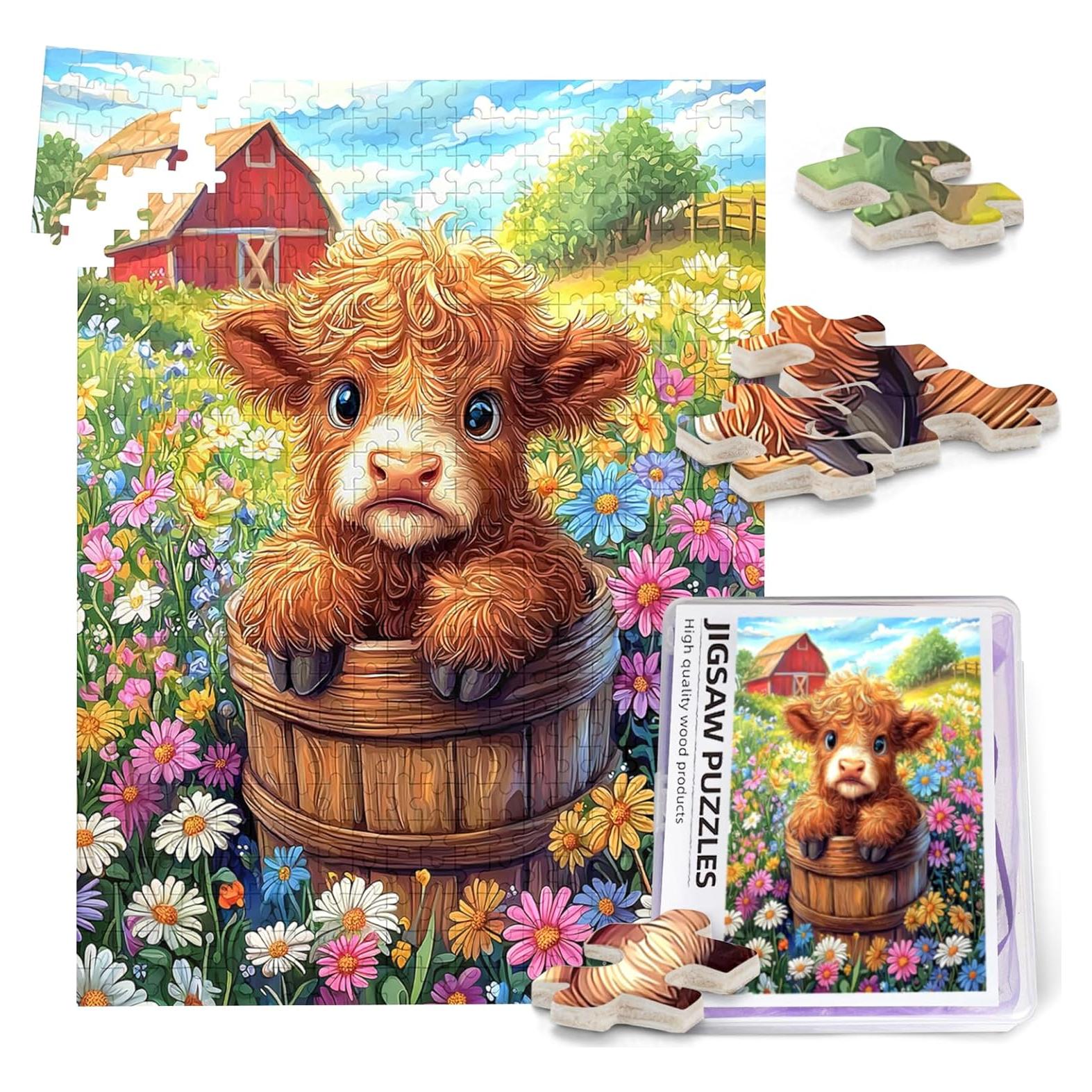 Rompecabezas de Madera 500 Piezas Vaca de las Tierras Altas