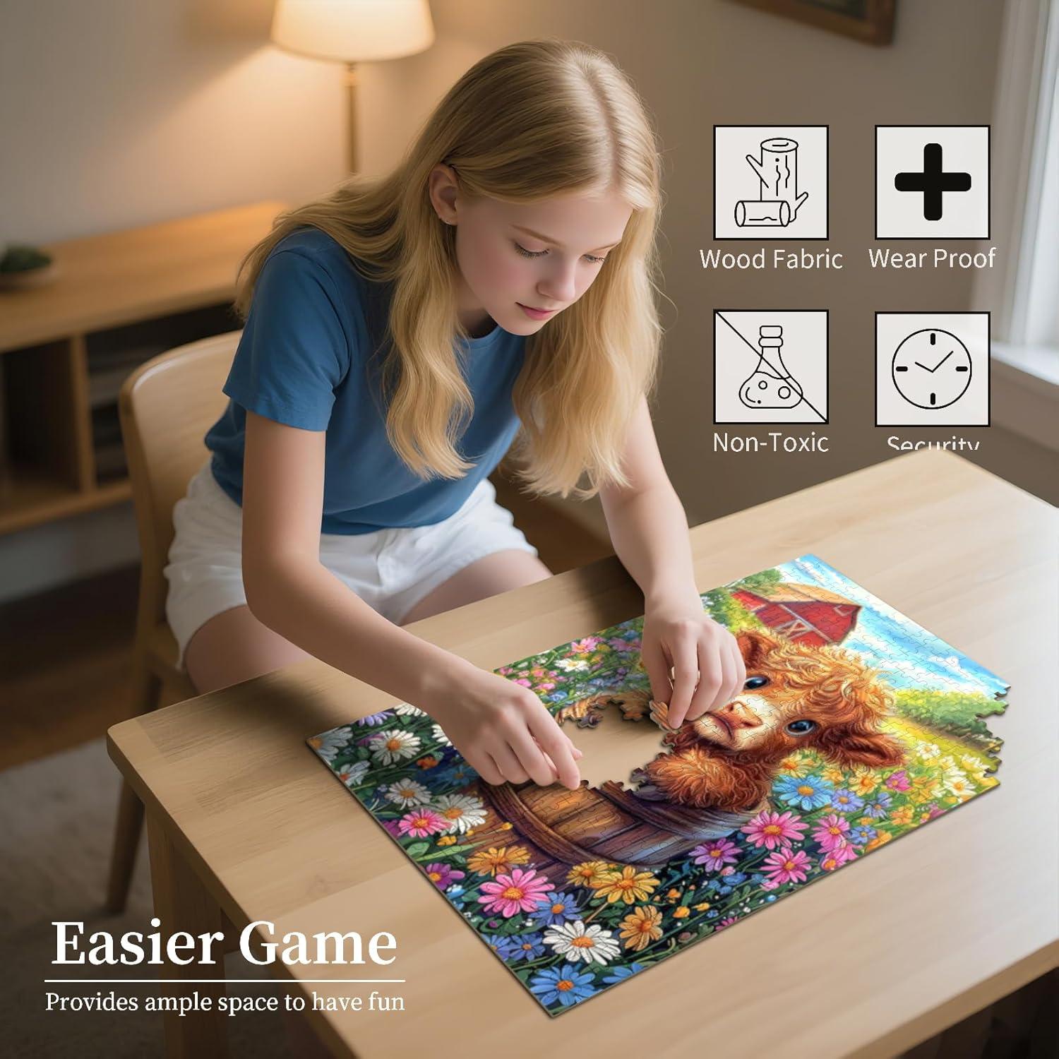 Rompecabezas de Madera 500 Piezas Vaca de las Tierras Altas