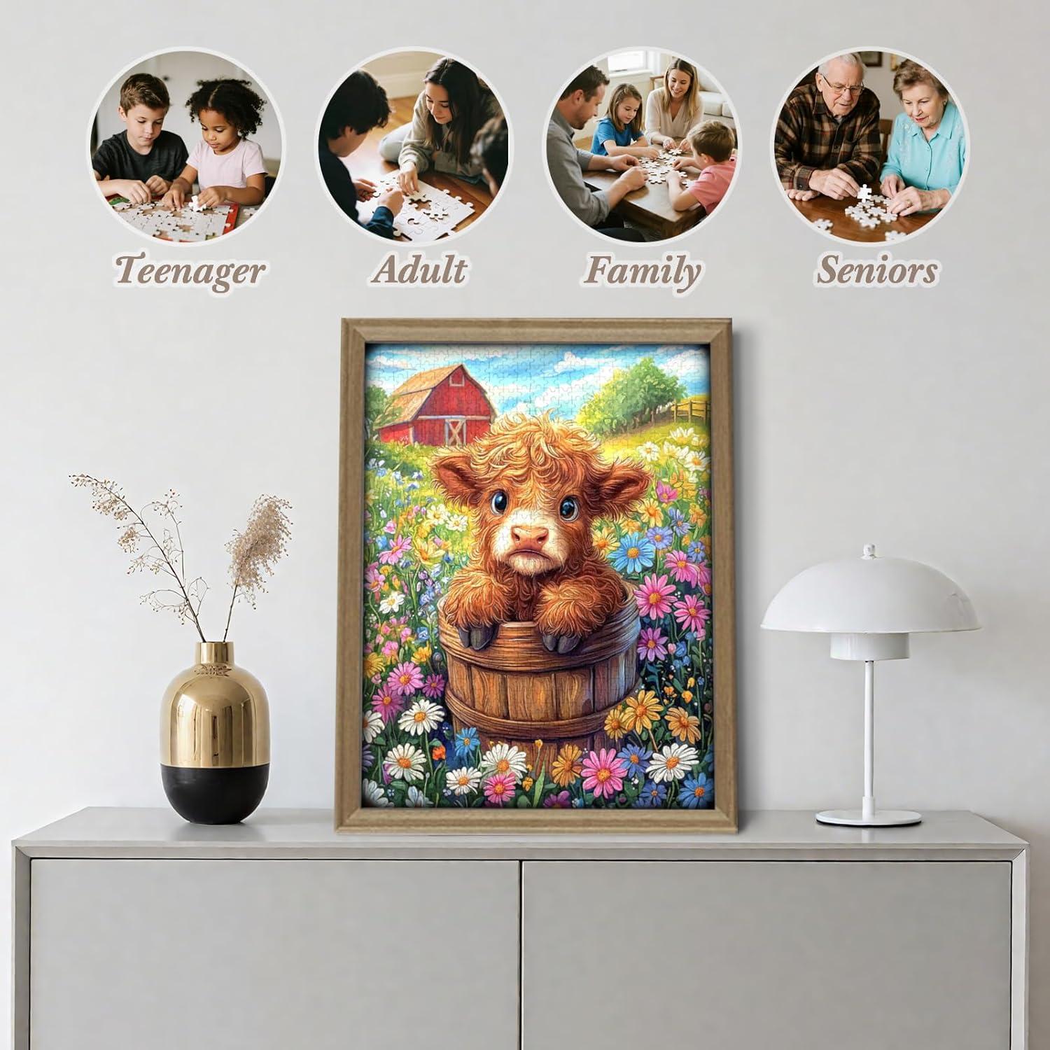 Rompecabezas de Madera 500 Piezas Vaca de las Tierras Altas